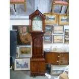 19th Century mahogany eight day long case clock, the painted enamel 13' dial signed J Blagburn