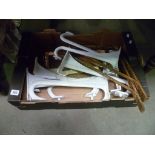 Collection of white enamel cistern brackets and other brackets