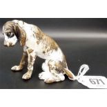 Austrian cold painted bronze model of a seated hound dog, height 2.5'