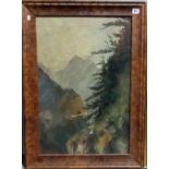 HANS ITEN (1874-1930) Alps landscape. Oil on canvas. Signed. 27' x 18'.