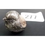 Edwardian silver novelty pin cushion in the form of a chick within shell, registration no. 475678,