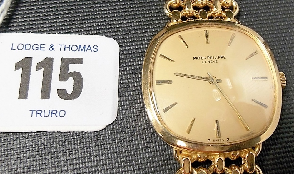 Fine Patek Philippe gentleman's 18ct 'Gold Ellipse' automatic bracelet wrist-watch, the champagne - Image 2 of 2