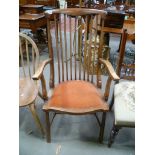 Edward comb back armchair with upholstered seat