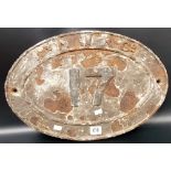 Railway LNWR Co oval cast iron plaque with the number 17, width 18'