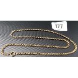 9ct belcher necklace, weight 8g approx.