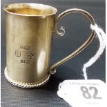 A small 925 silver Sark Guernsey measure/mug, height 2', weight 43.8g approx