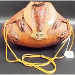 Unusual armadillo leather ladies handbag