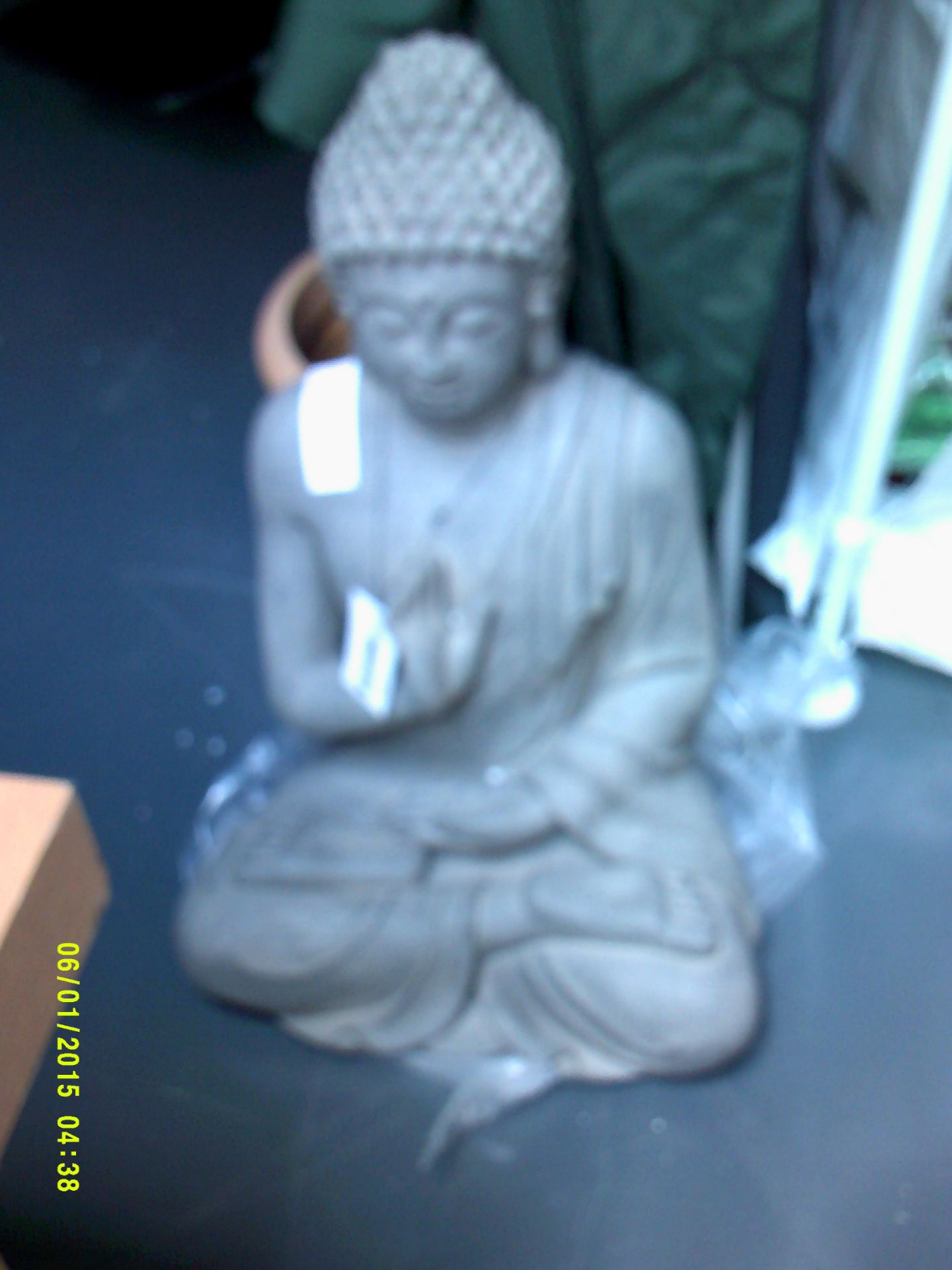 STONE-LITE BO 817XL Sitting Buddha Figure with Hand Gesture - Light Grey ORP £125 Customer Returns