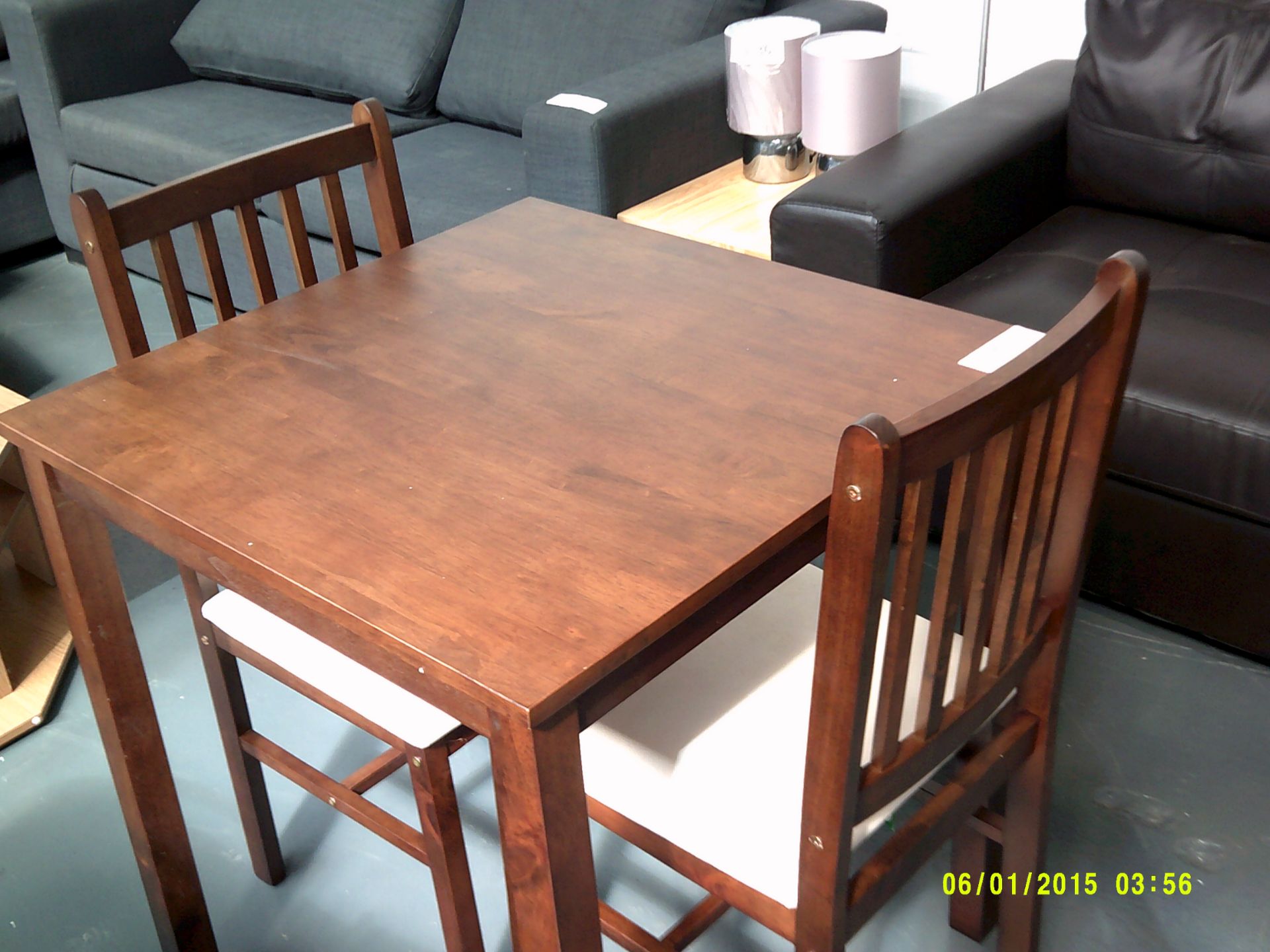 Small Dark Wood Table & 2 Chairs Customer Returns