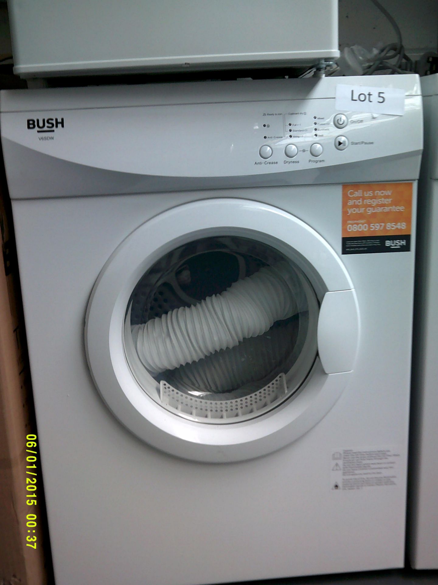 Bush 6KG Tumble Dryer. Model Number V6DSW ORP £150 Customer Returns