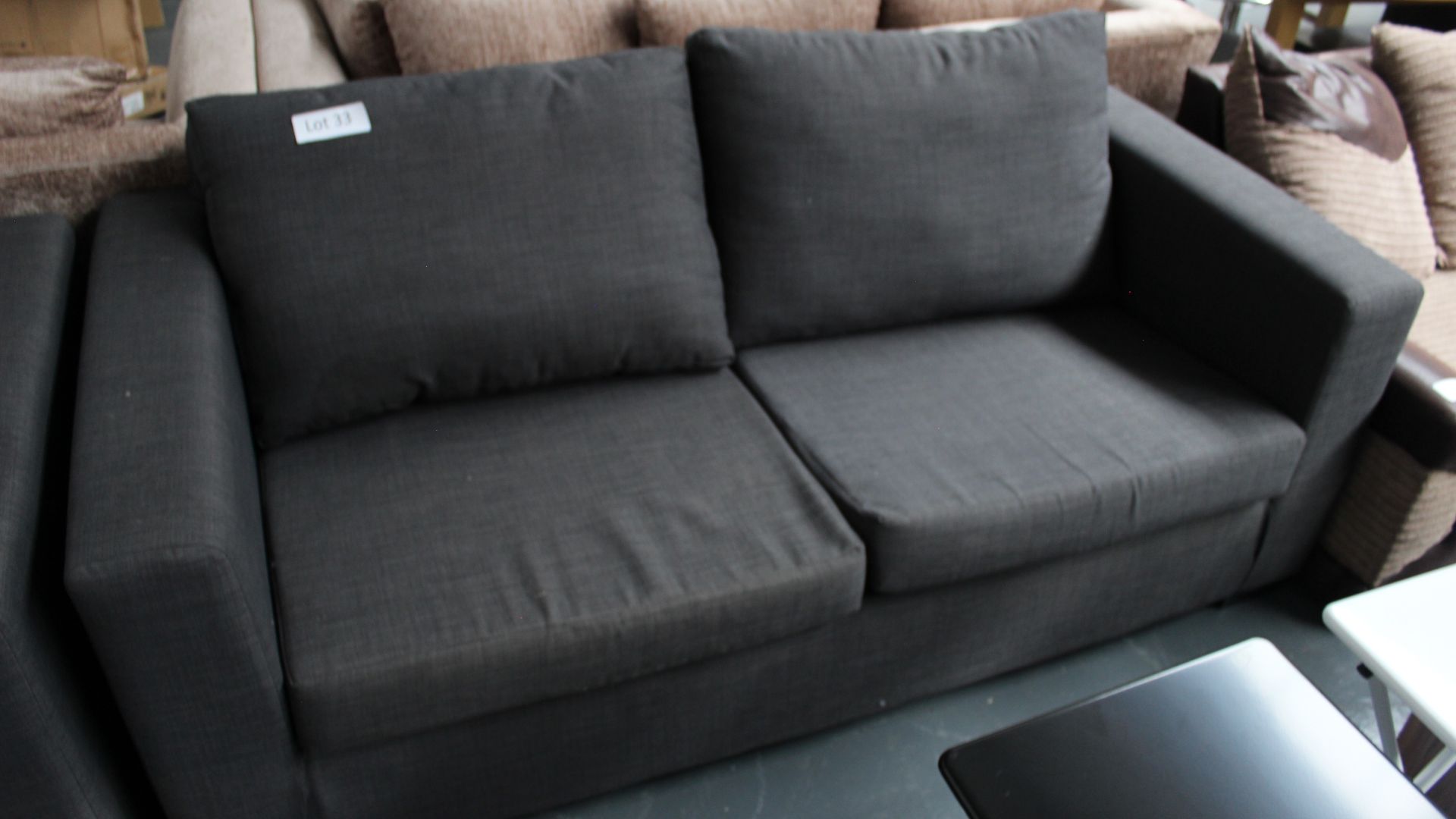 3 Seater Charcoal Sofa. Customer Returns