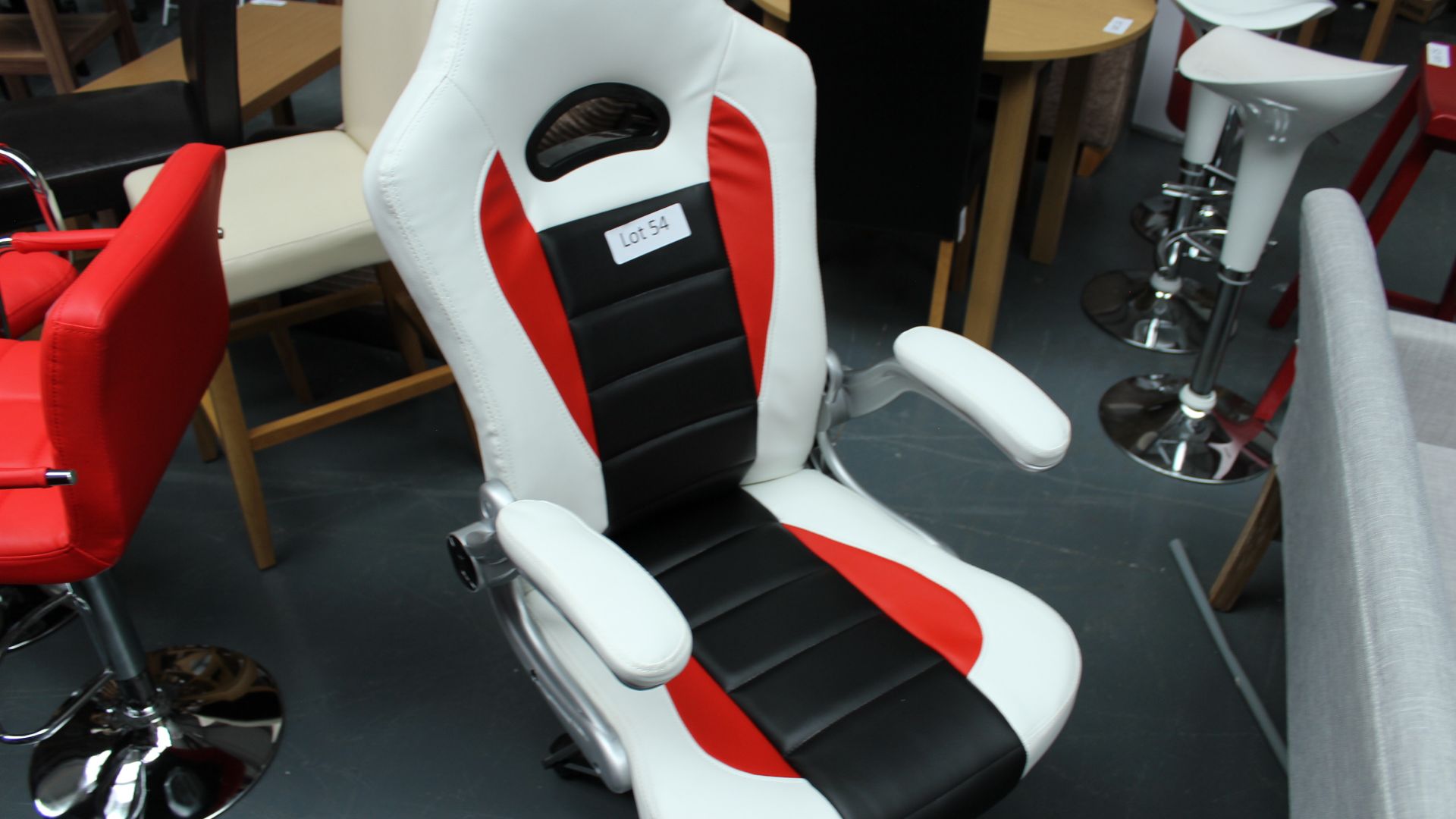 Red, Black & White Computer Chair. New