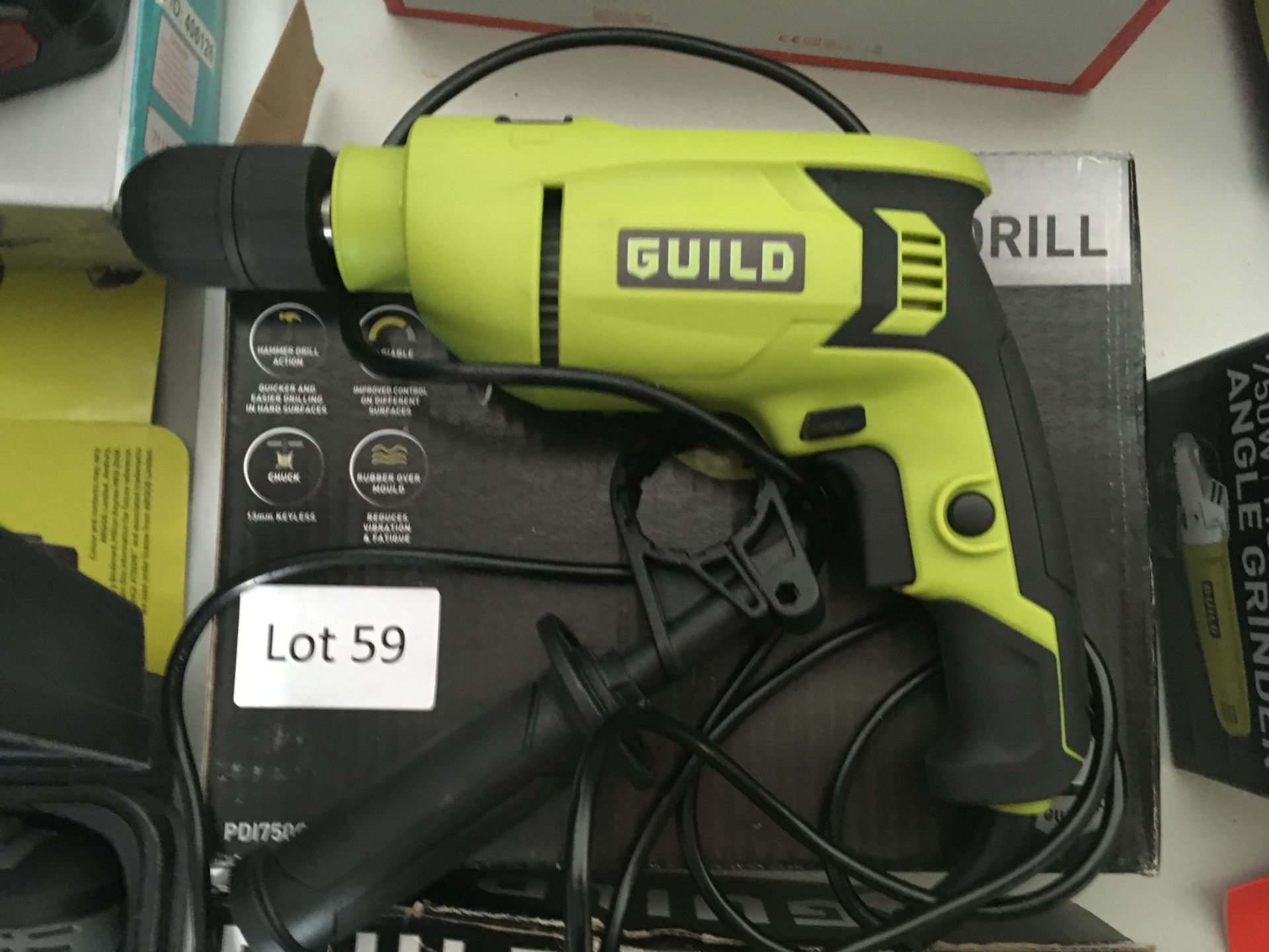 Guild 750W hammer drill. Working, bad packaging.