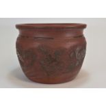 A Japanese red pottery dragon pot 28cm二十世紀 日本紅胎（仿宜興）花盆