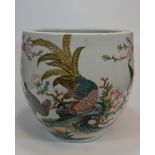 A 20th century Republican chicken flower pot 40cm文革時代 粉彩雞公花盆