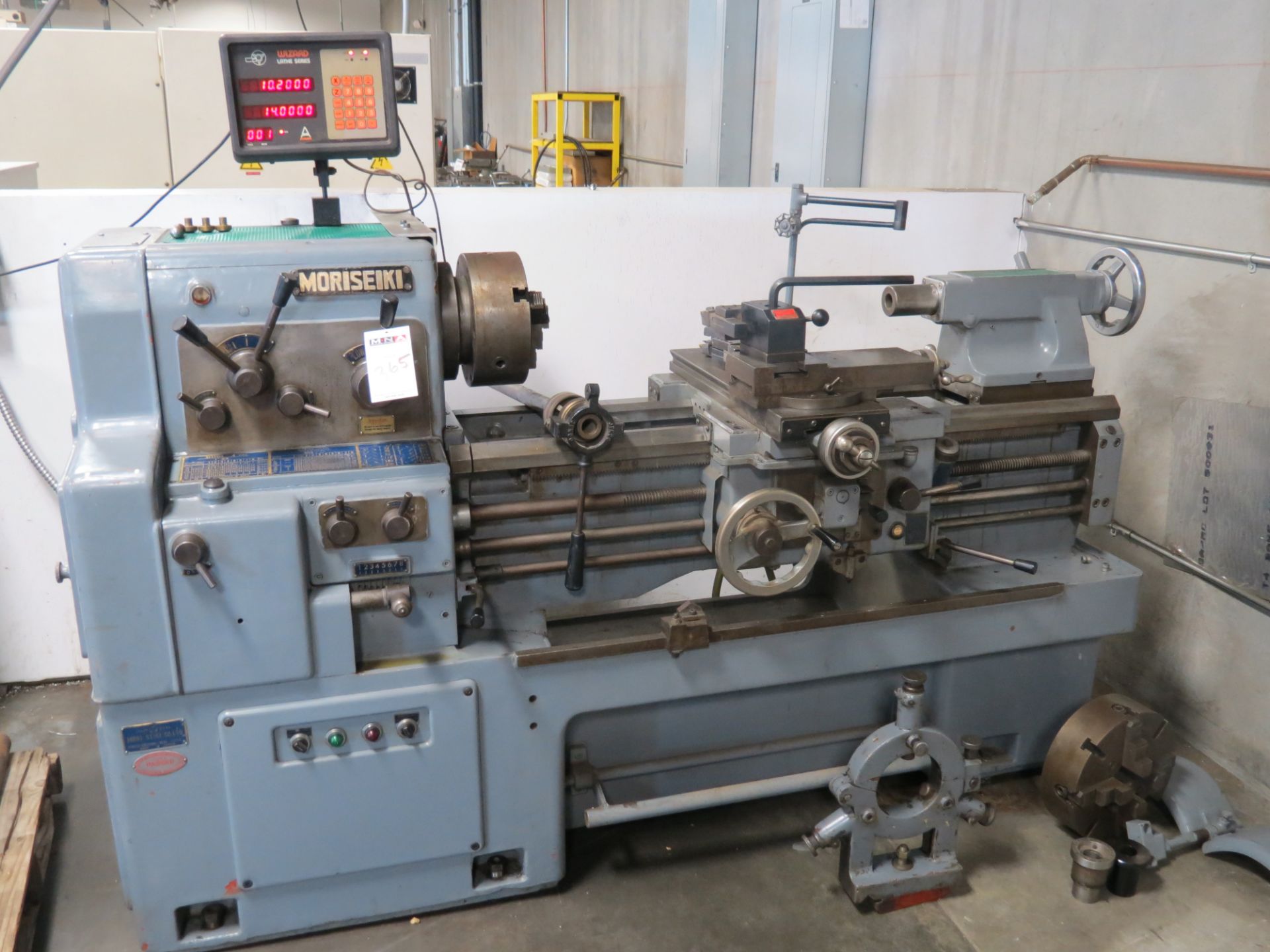17" x 36" Mori Seiki MS-850G Gap Bed Engine Lathe, DRO, 3- and 4-jaw chucks, steady rest and tool - Image 2 of 5
