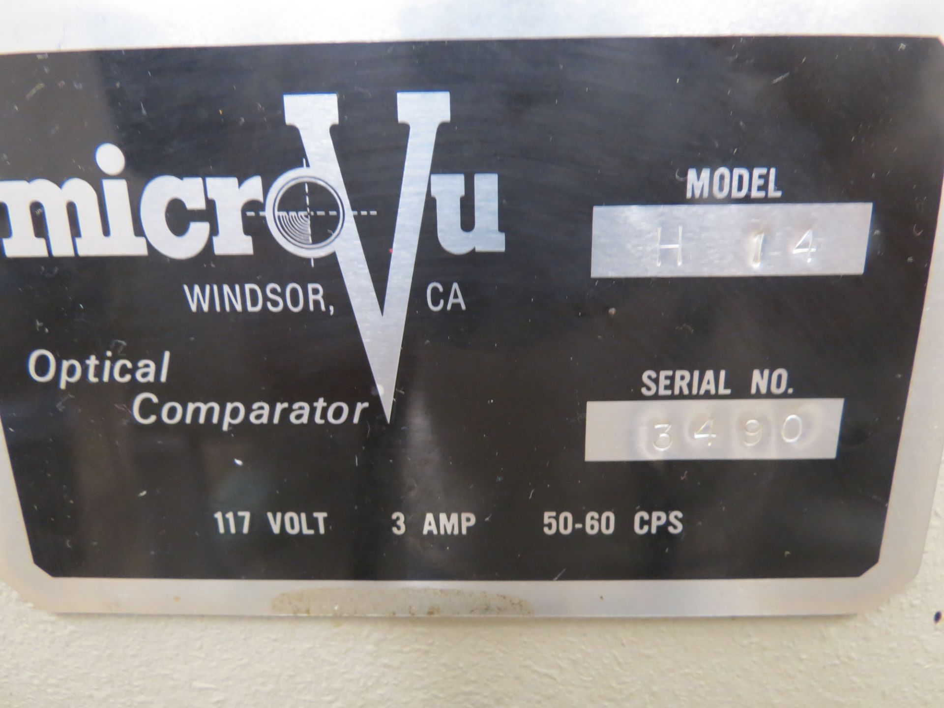 MicroVu Comparator Mdl # H-14, S/N # 3490 - Image 5 of 6