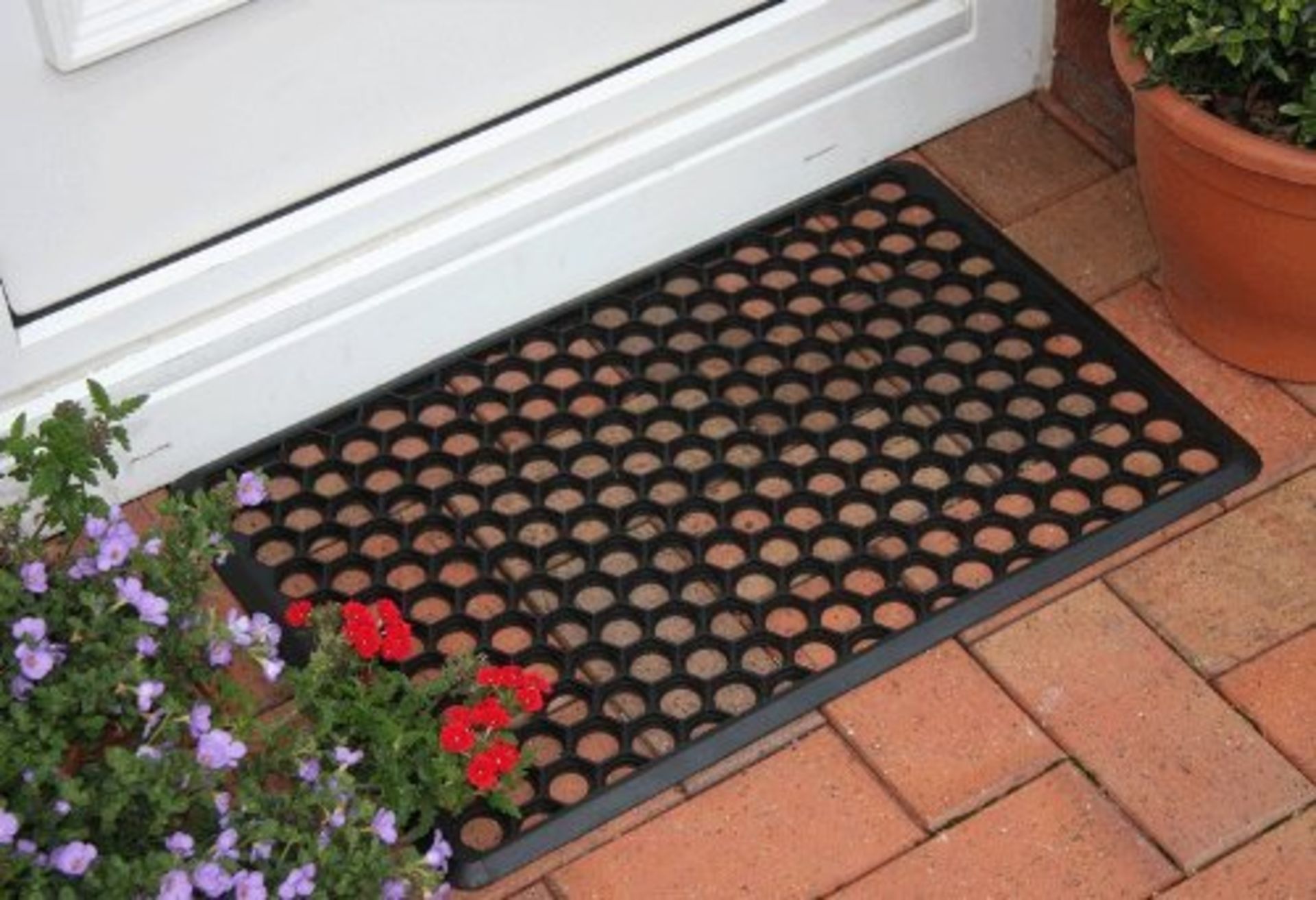 100 X Jvl Honeycomb Outdoor Rubber Ring Entrance Floor Door Mat 40 X 60 Cm