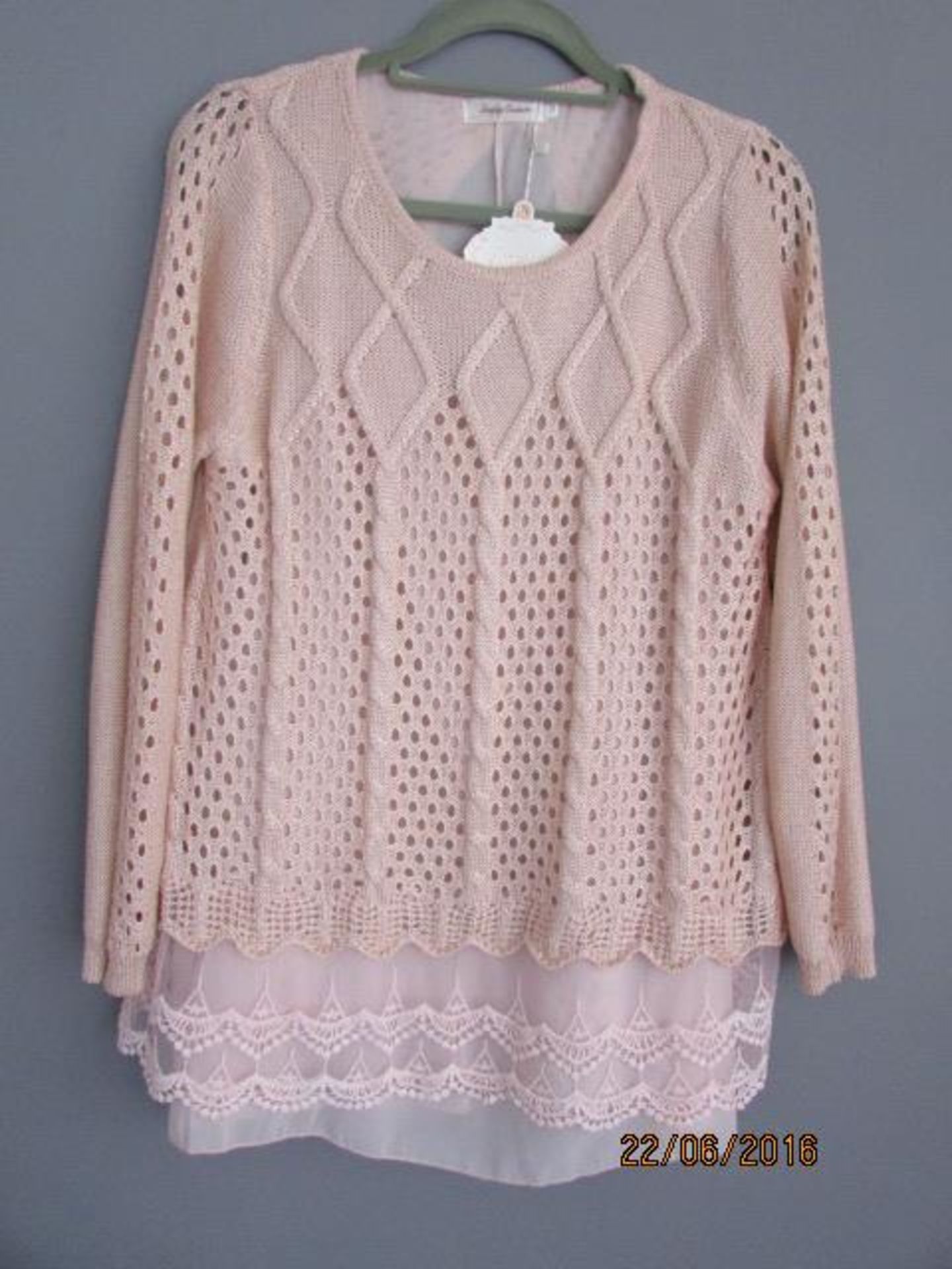 Simply Couture Pink Scalloped-Layered Top Us Size M