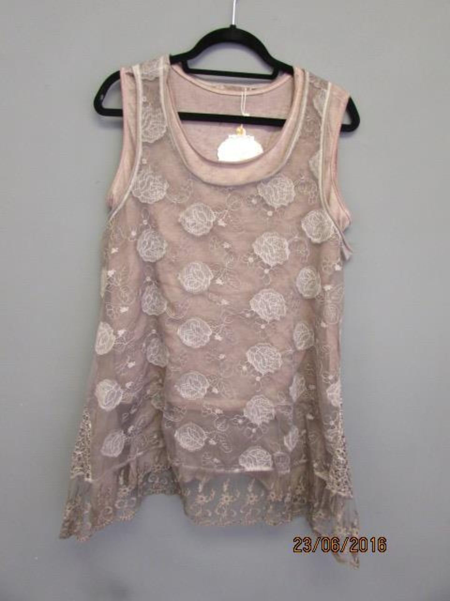 Simply Couture Pink Lace Circles Top Us Size 3X