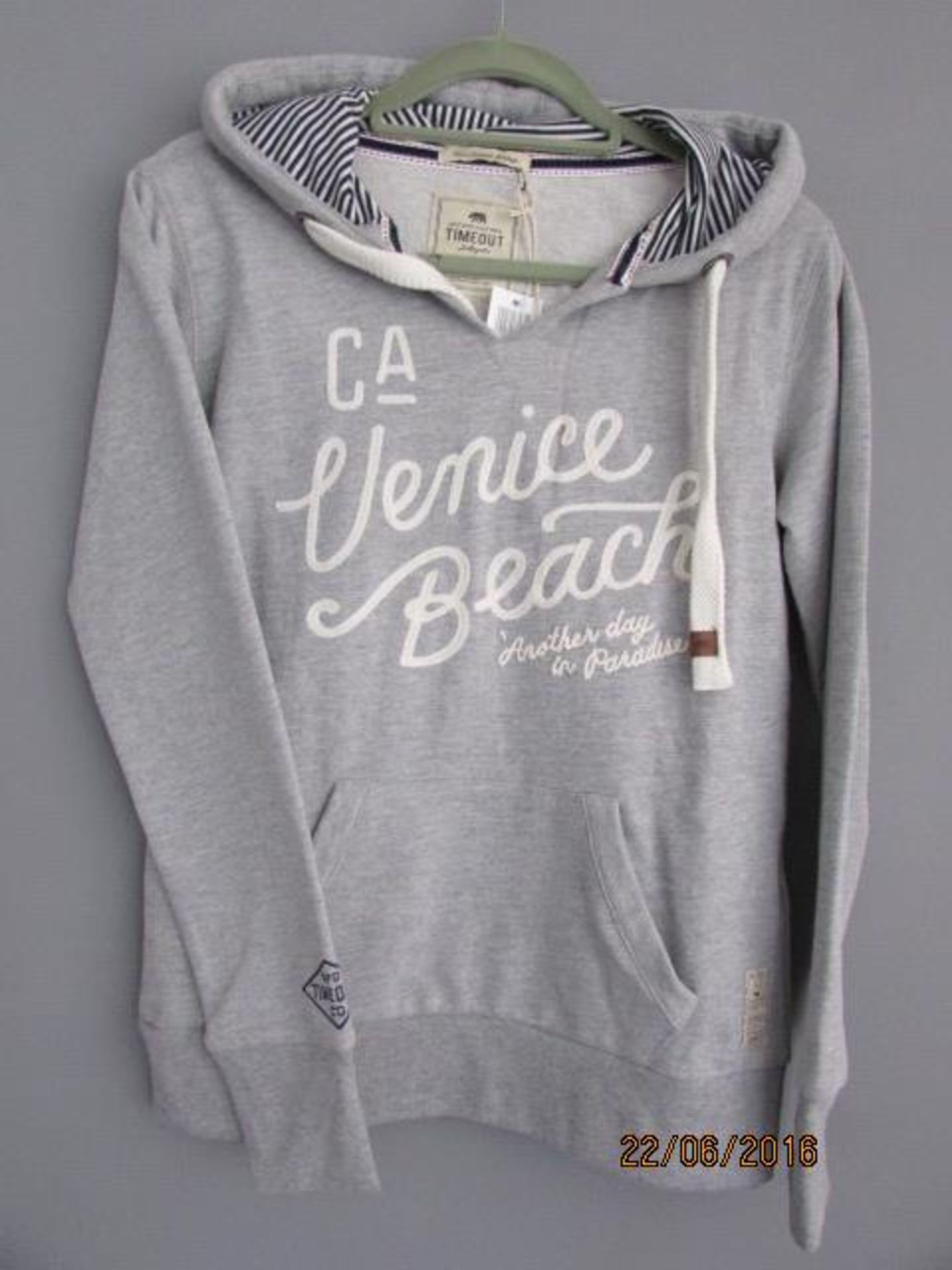 Timeou Grey "Venice Beach" Hoodie Us Size M