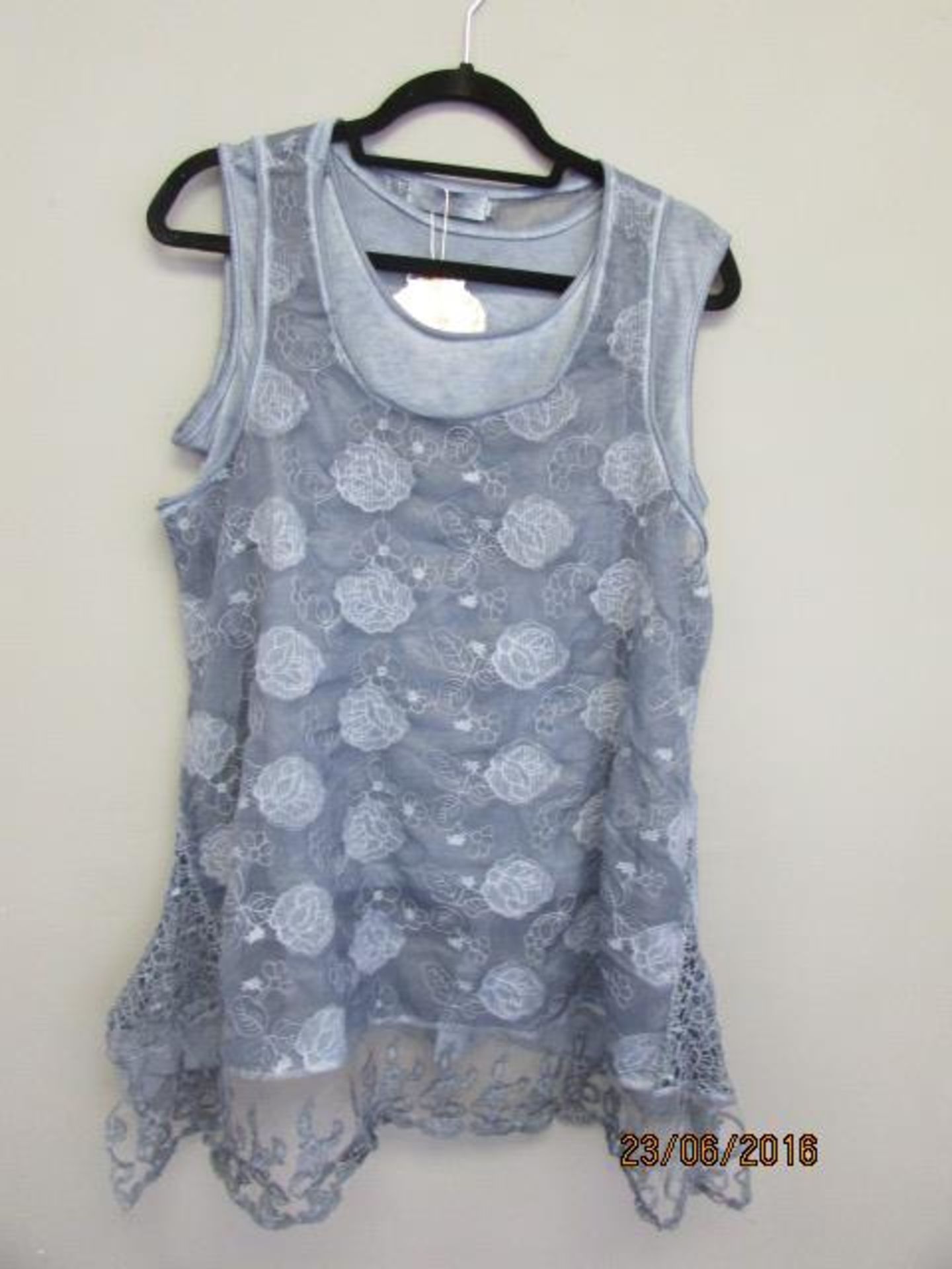 Simply Couture Blue Lace Circles Top Us Size 3X