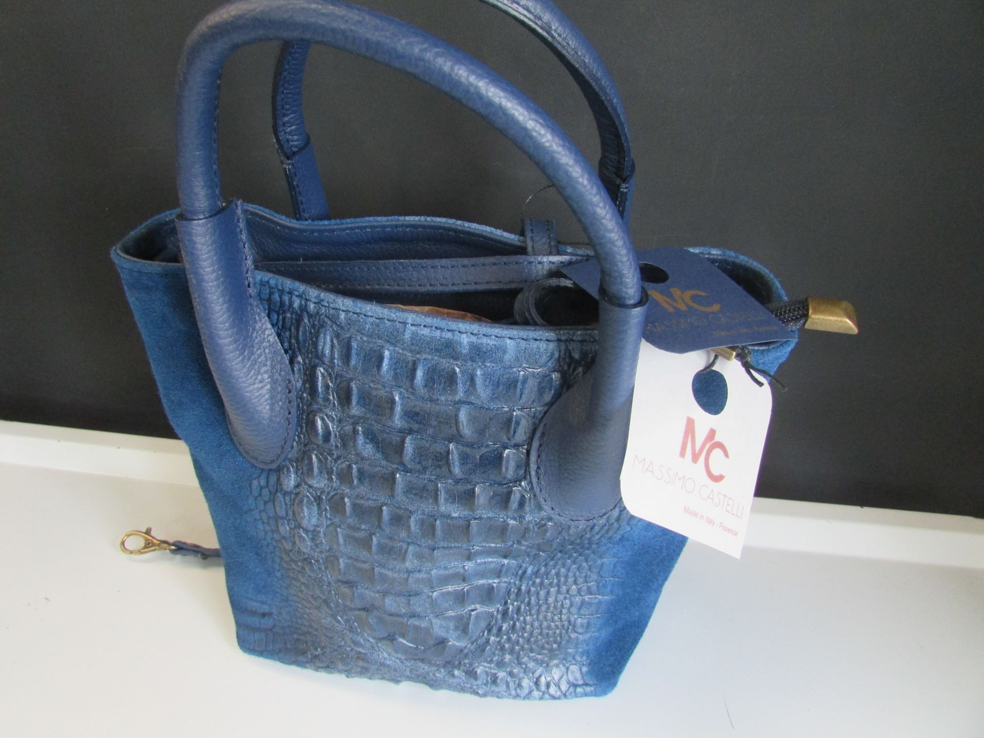 Massimo Castelli 1163 Blue Handbag