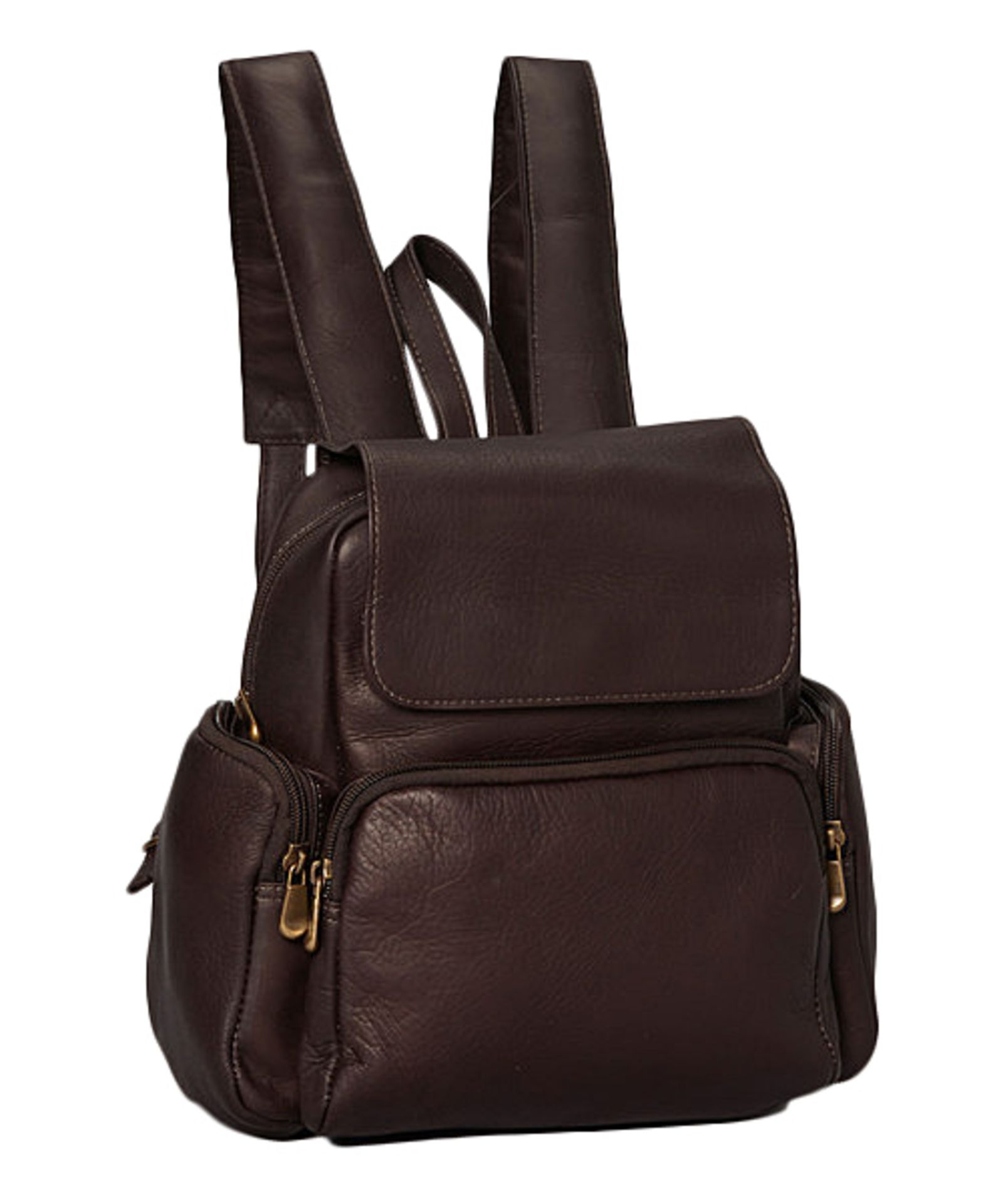Le Donne Café Multi-Pocket Leather Backpack - One Size