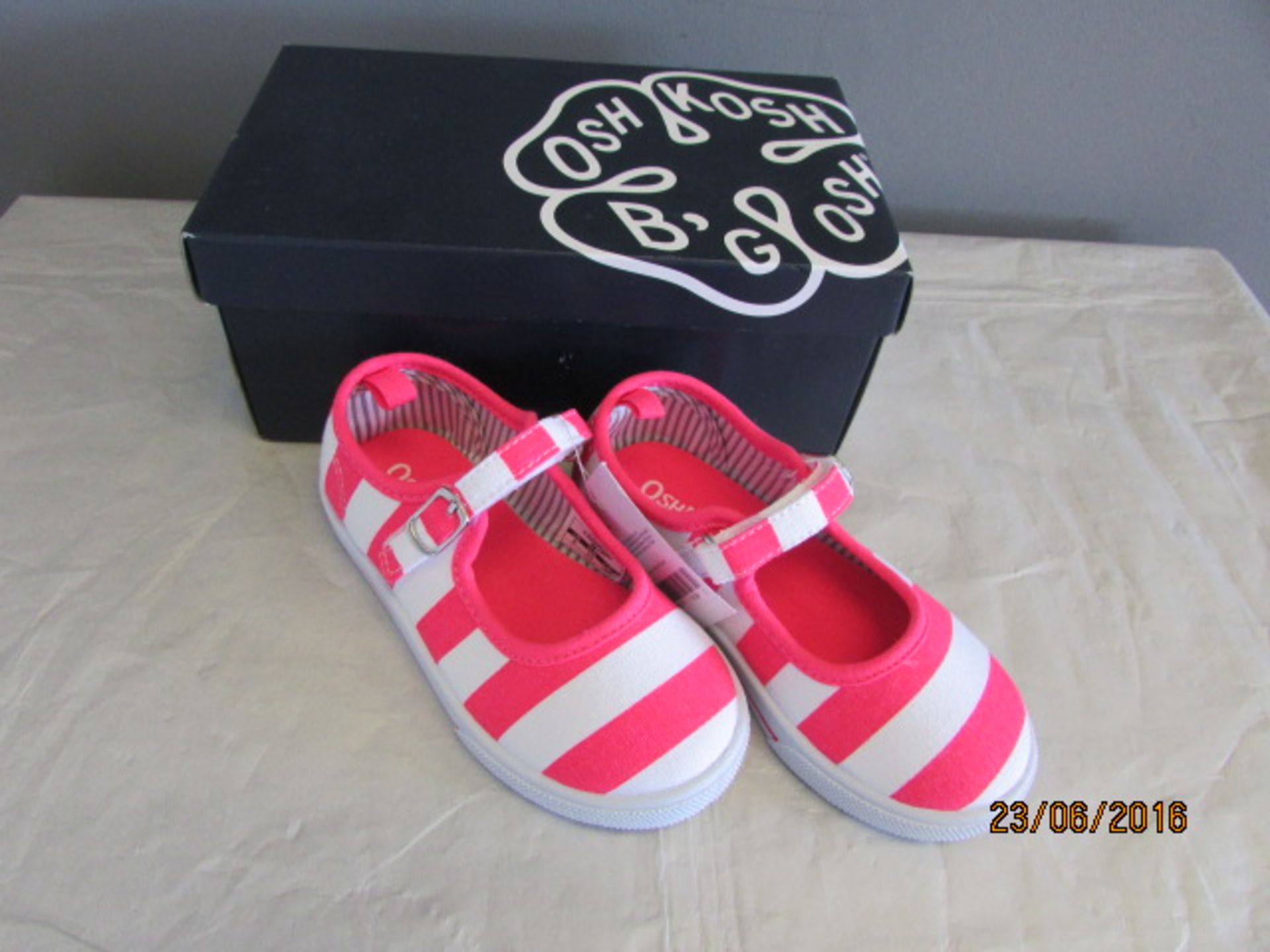 Oshkosh Pink And White Stripe Sneakers Us Size Toddler 8