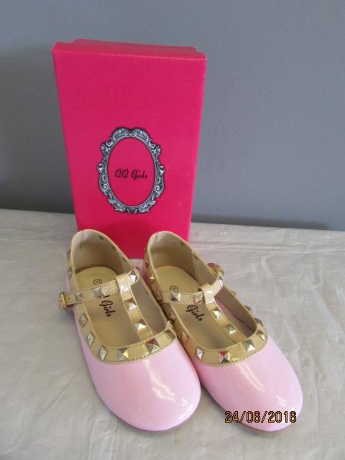 Qq Girls Pink Stud Dolly Shoe Us Size Toddler 10