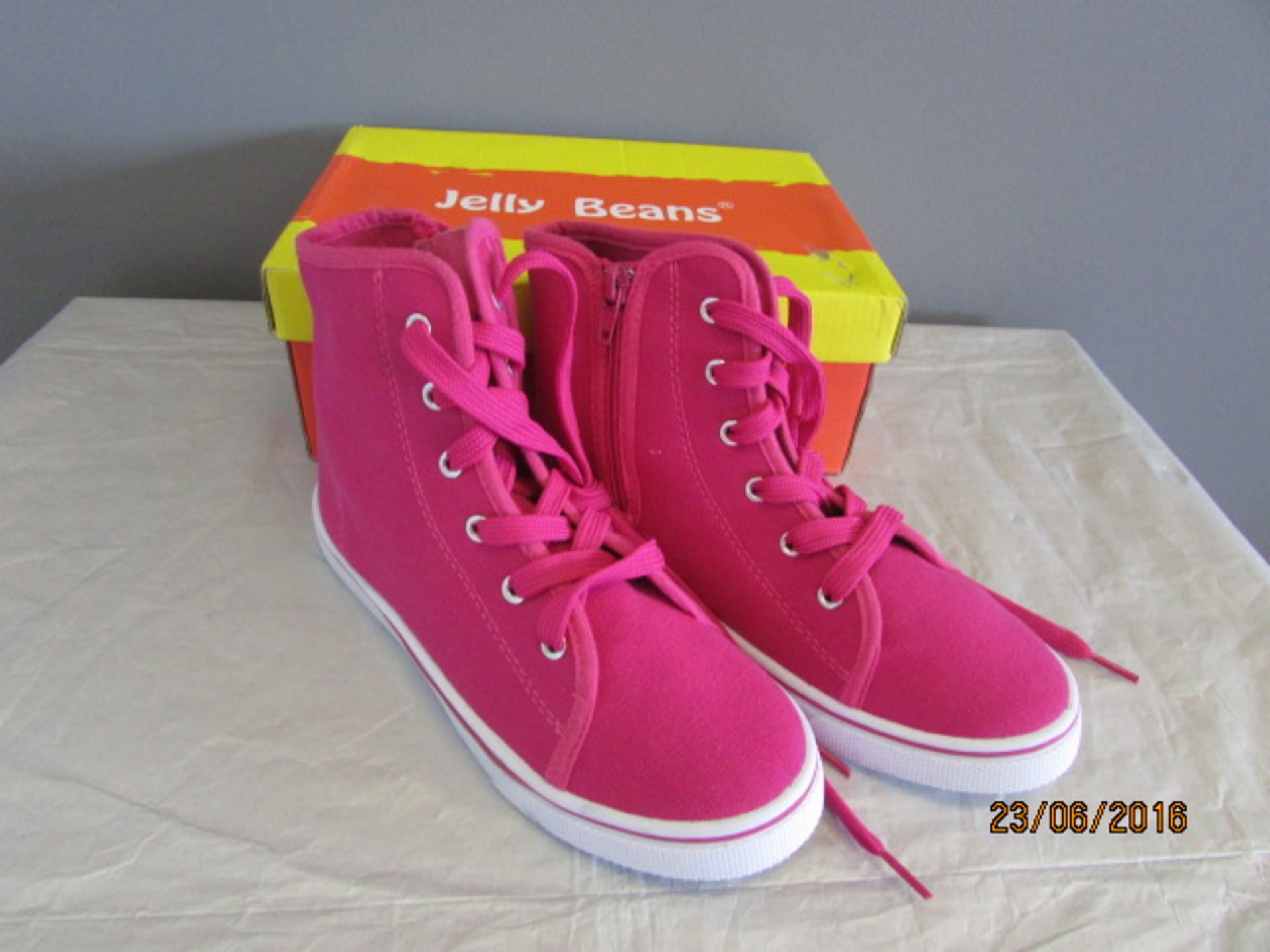 Jelly Beans Fuchsia Delux High Top Sneaker Us Size Big Kid 2