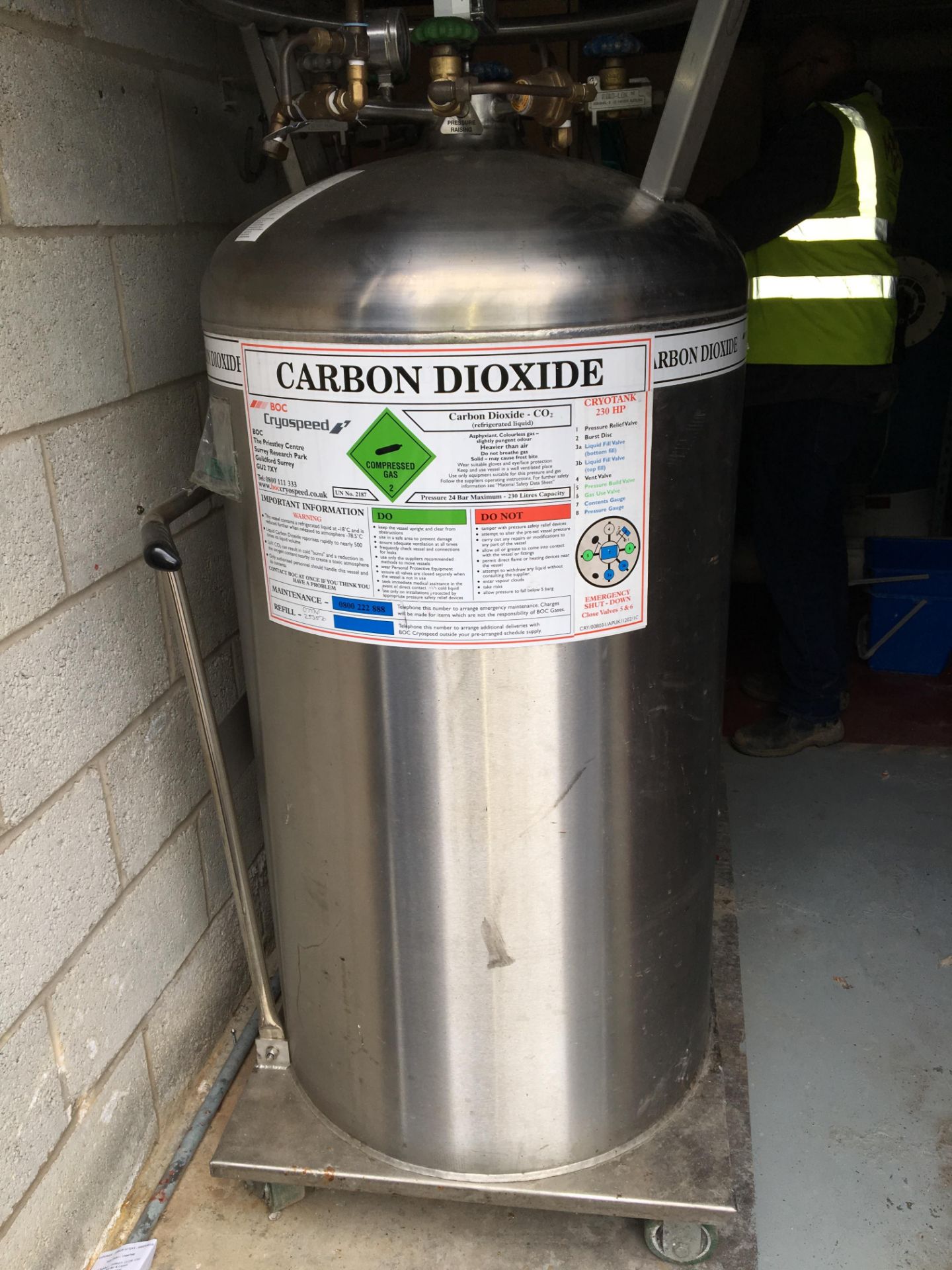 Stainless Carbon Dioxide Tank on Wheels