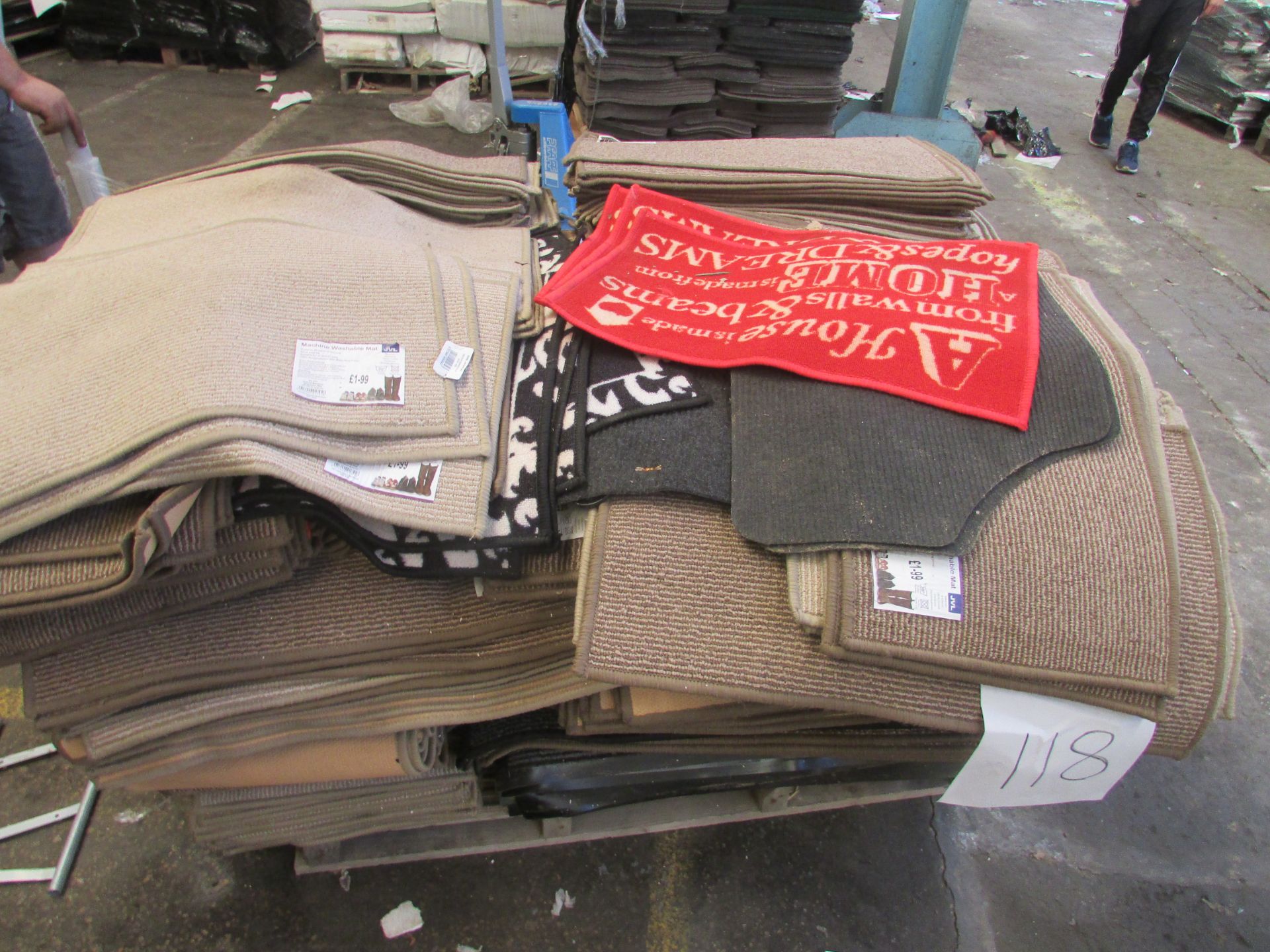 Approx 250 Various Mats Inc. Oxford Runners & Patterned Entrance Mats