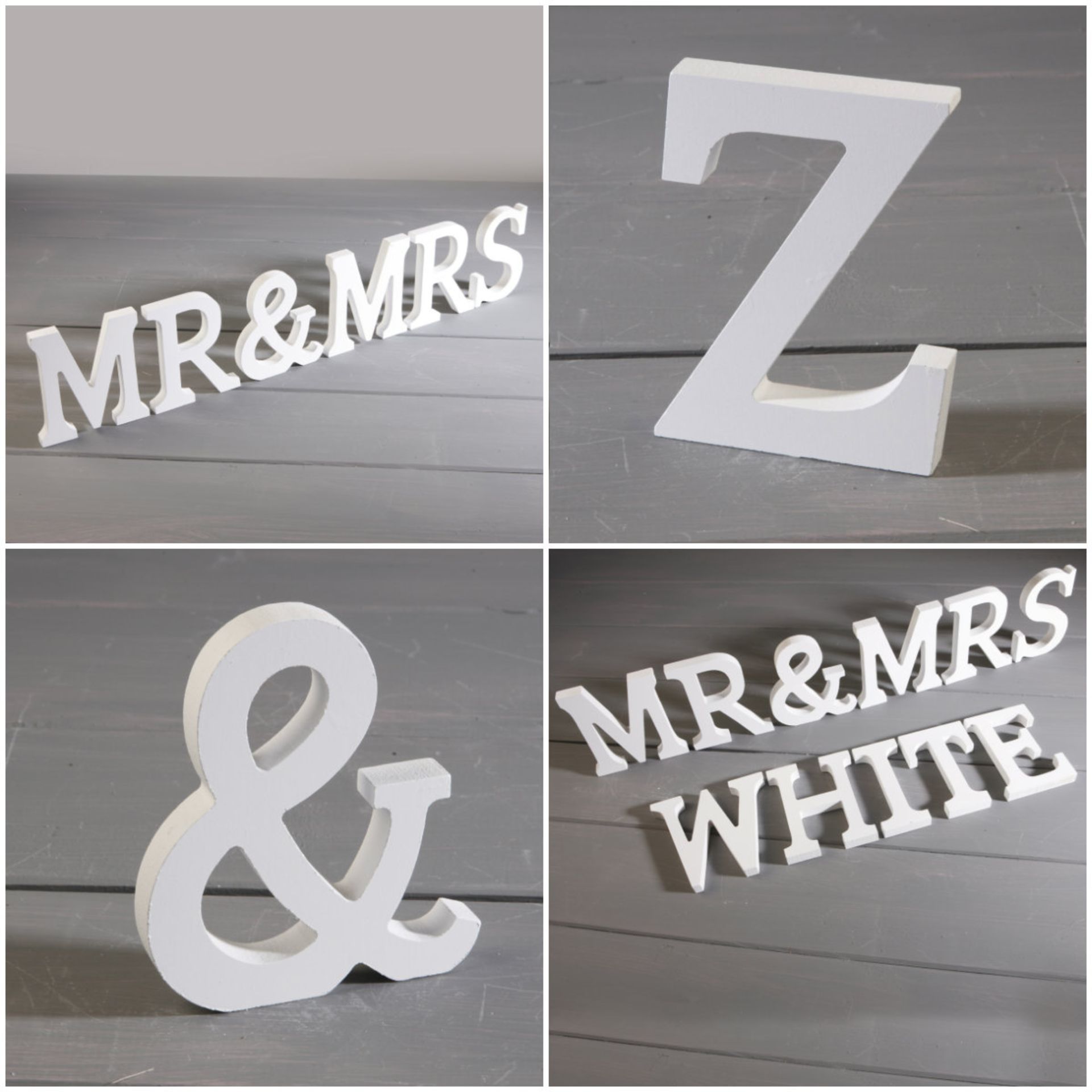 6,579 x 11cm White Wooden Free-Standing Letters. Alphabet and Ampersands - Image 2 of 2