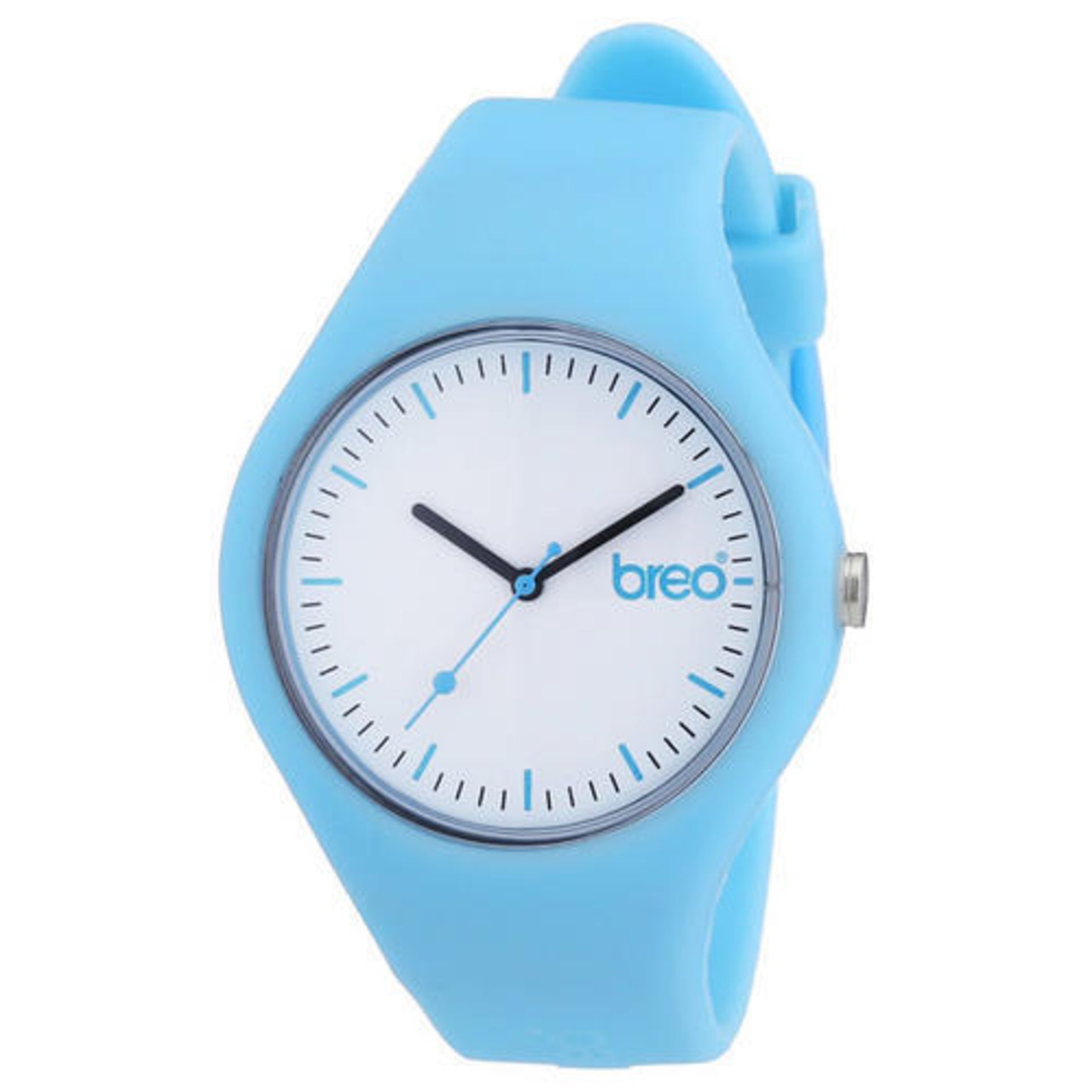 2 x Breo Classic Unisex Quartz Watch with White Dial Analogue Display W/ Blue Strap