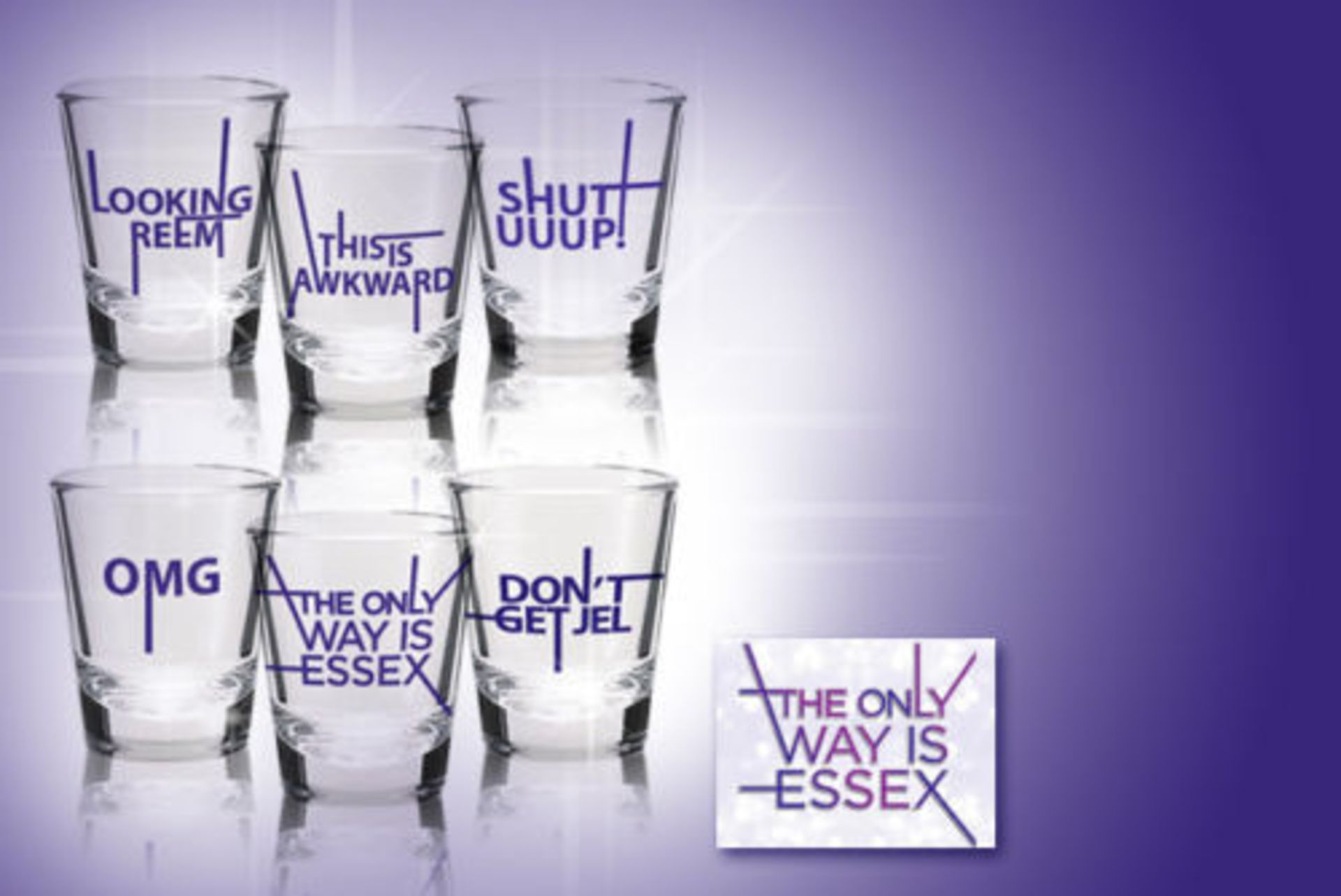 9 x Towie Set Of 6 Shot Glasses Barware Novelty Gift The Only Way Is Essex Drinks