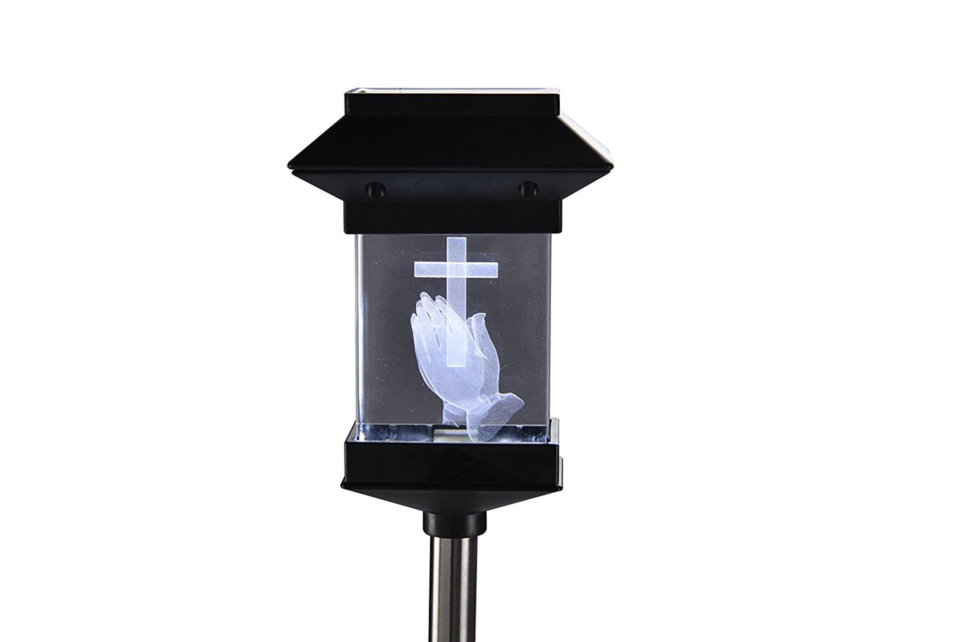 Qudos Marketing S101GL Steel "Praying Hands" Solar Memorial Light, Black