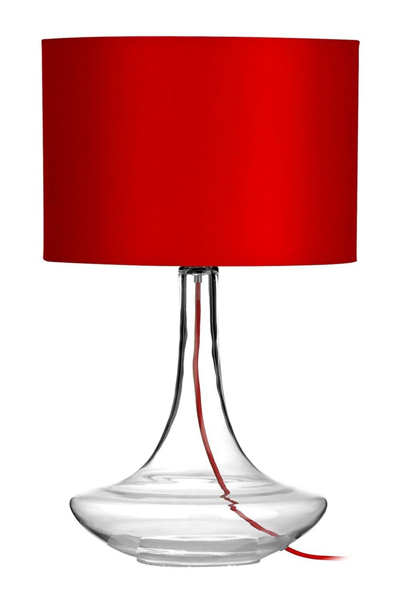 Premier Housewares Curved Glass Table Lamp - Red