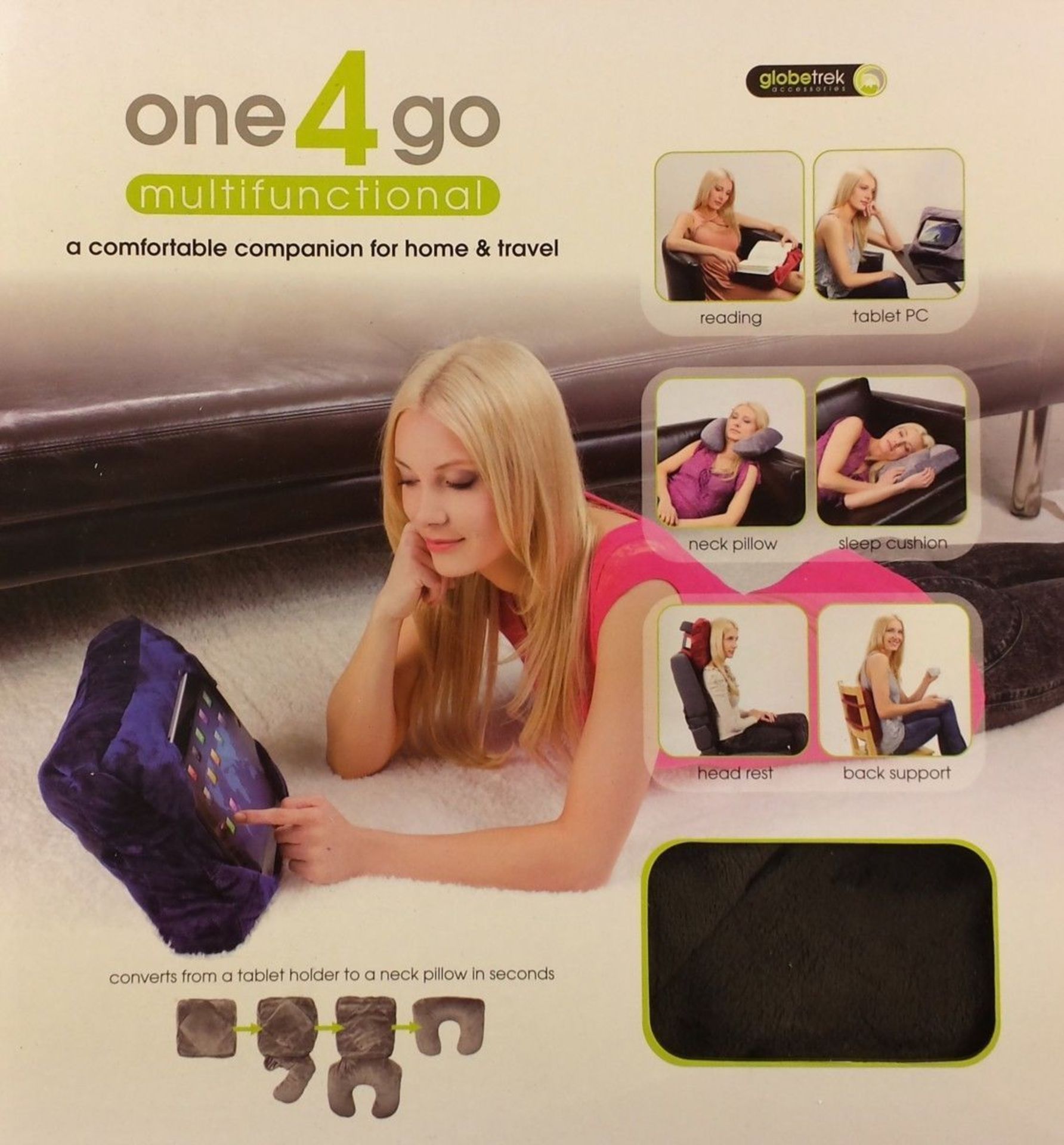 33 x One4Go Tablet Holder, Multifunctional Travel Pillow Cushion Tablet Holder In Various Colours