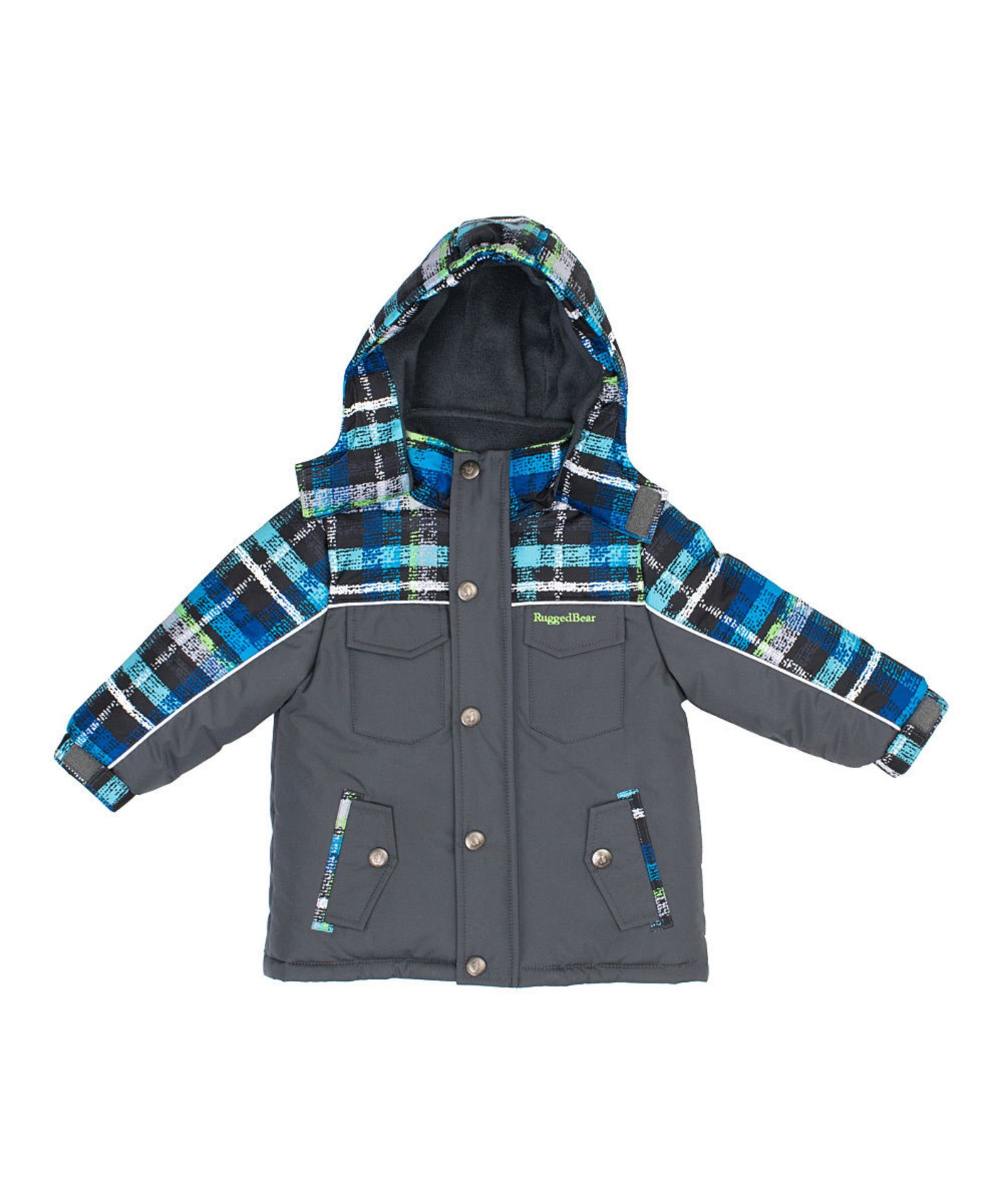 Brand New Charcoal & Blue Plaid Ski Jacket - Infant & Kids US Size 5