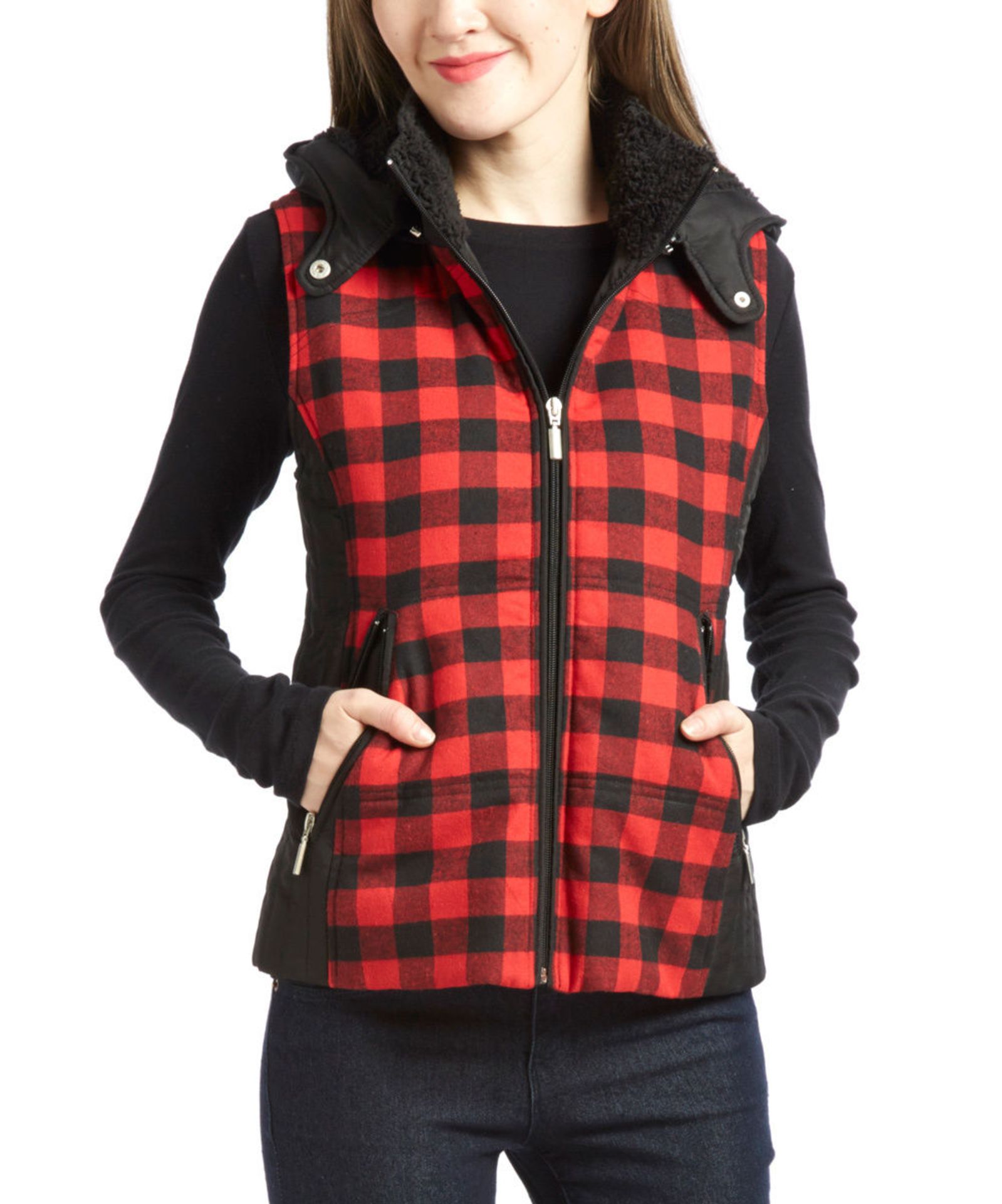 Brand New Jane Ashley Red & Black Gingham Vest - US Size 3X