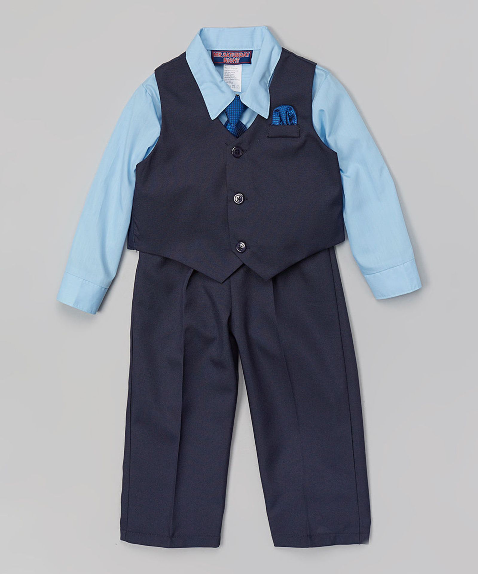 Brand New Mr Saturday Night Navy & Blue Four-Pieve Vest Set Toddler - 2T