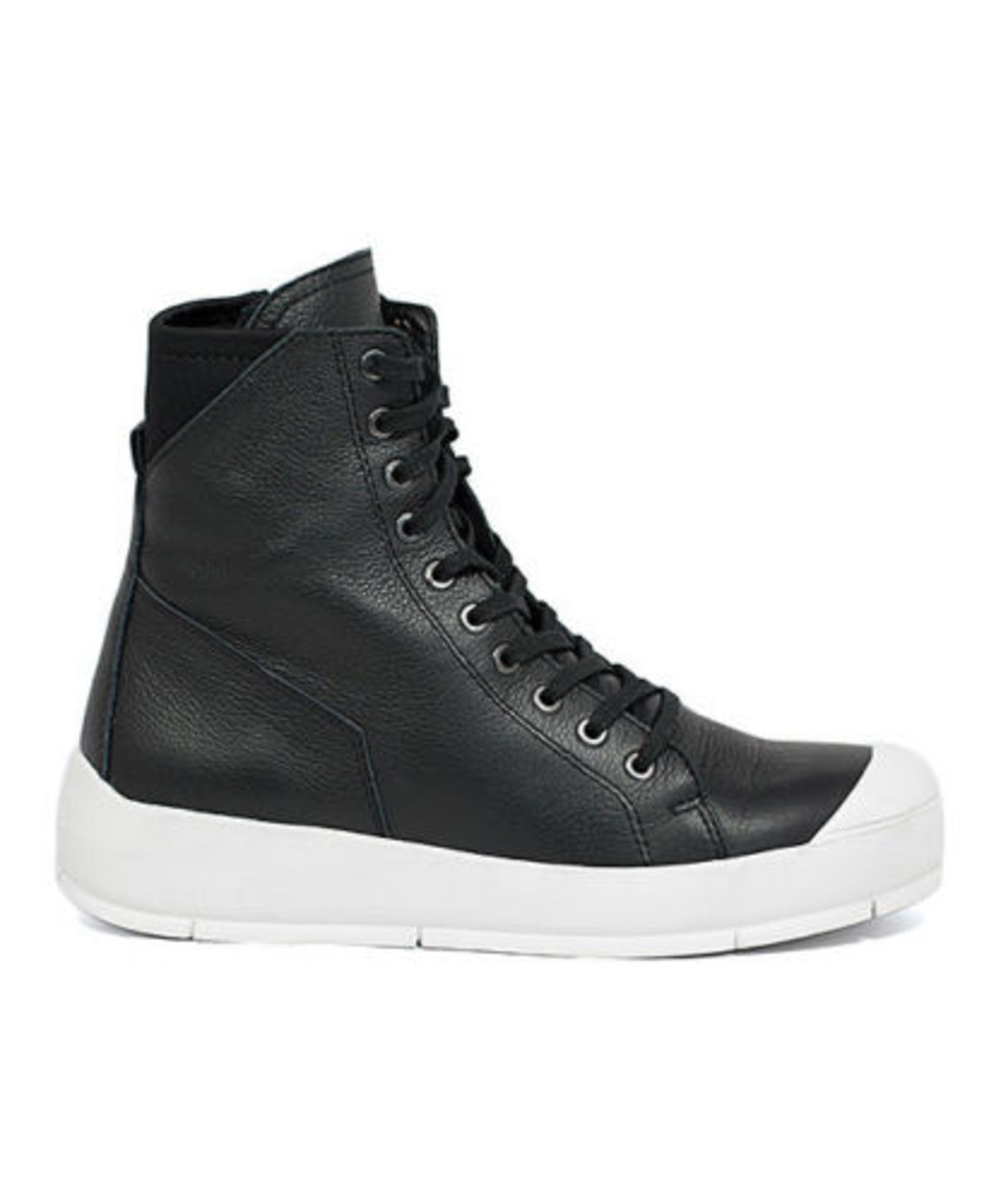 ATELJÉ 71 Black & White Maverick Leather Hi-Top Sneaker US Size 7.5