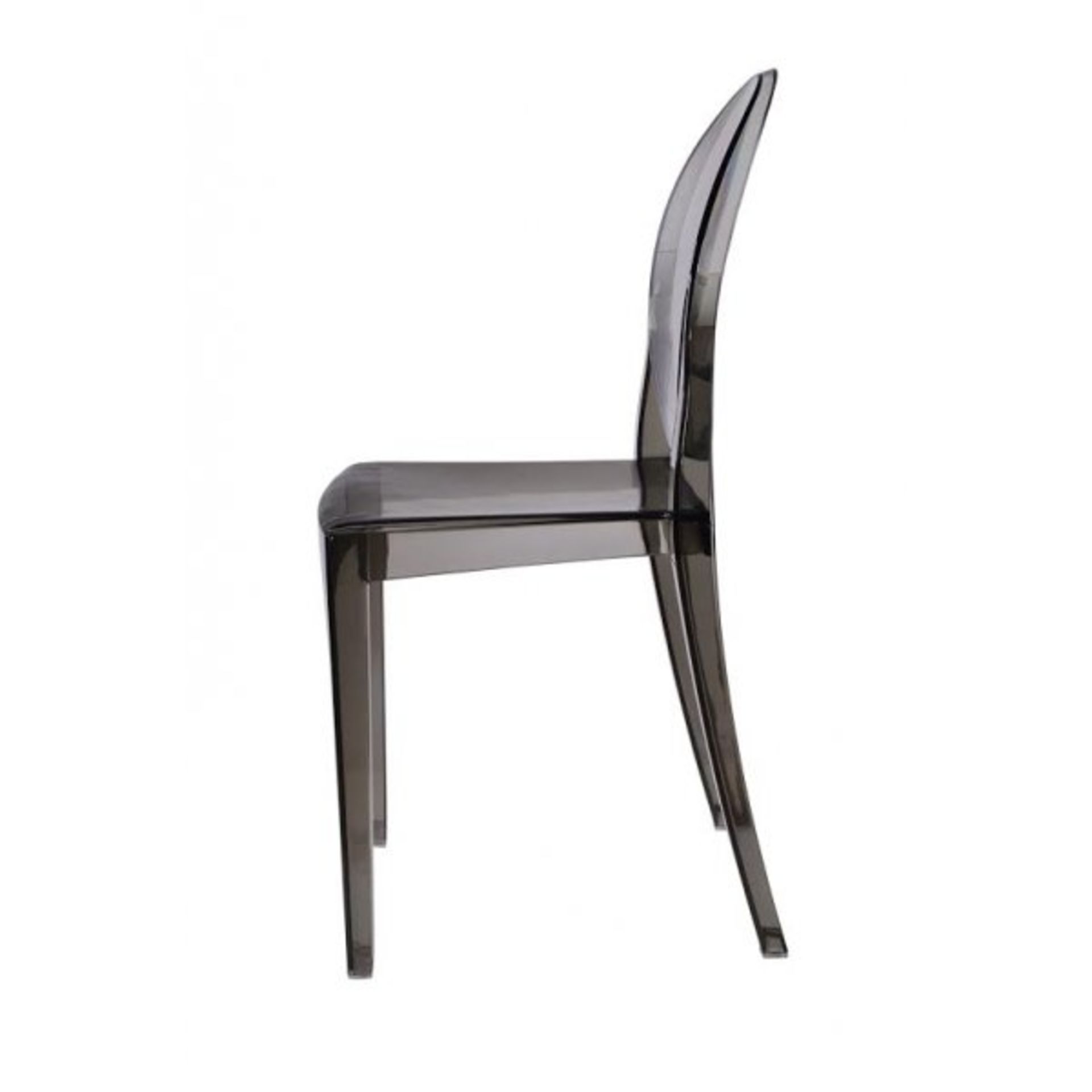6 x Brand New Victoria Transparent Smoke Plastic style Ghost Chair influenced by Philippe Starck ( - Image 3 of 3