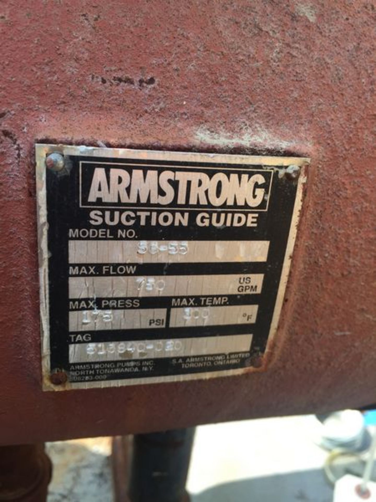 Armstrong 5X4X8 Centrifugal Water Pump 10HP Electric Motor - Image 5 of 6