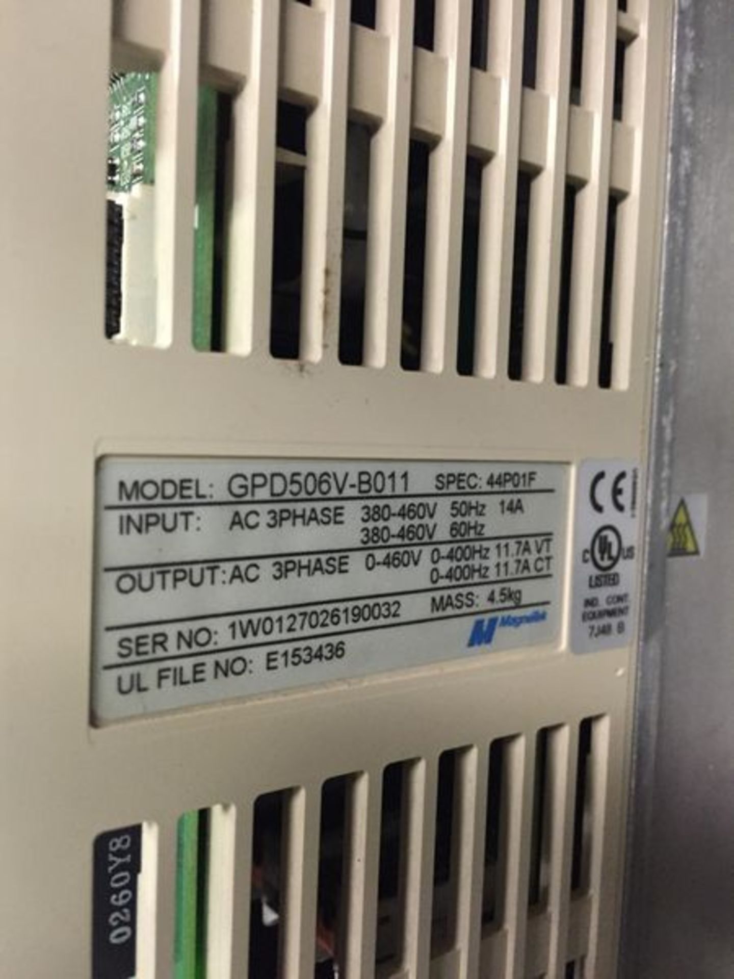 Yaskawa Control Panel C21-B50V GPD 506/P5 GPD506 460V 3 Phase 13.2 Amps - Image 5 of 7