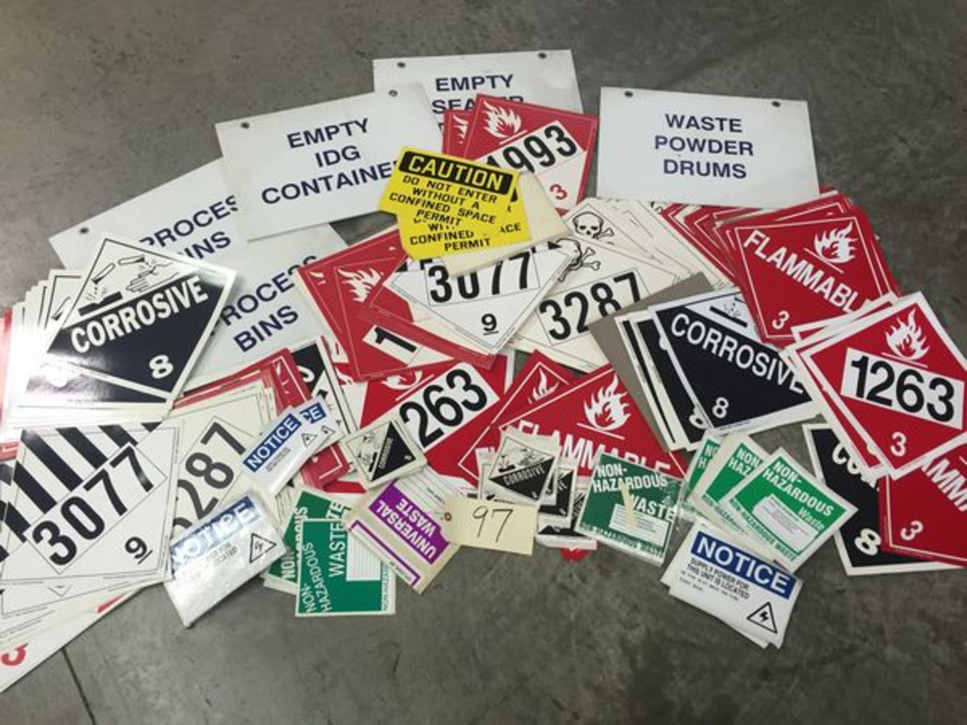 Mixed Lot of Industrial Signs, Stickers, Placards