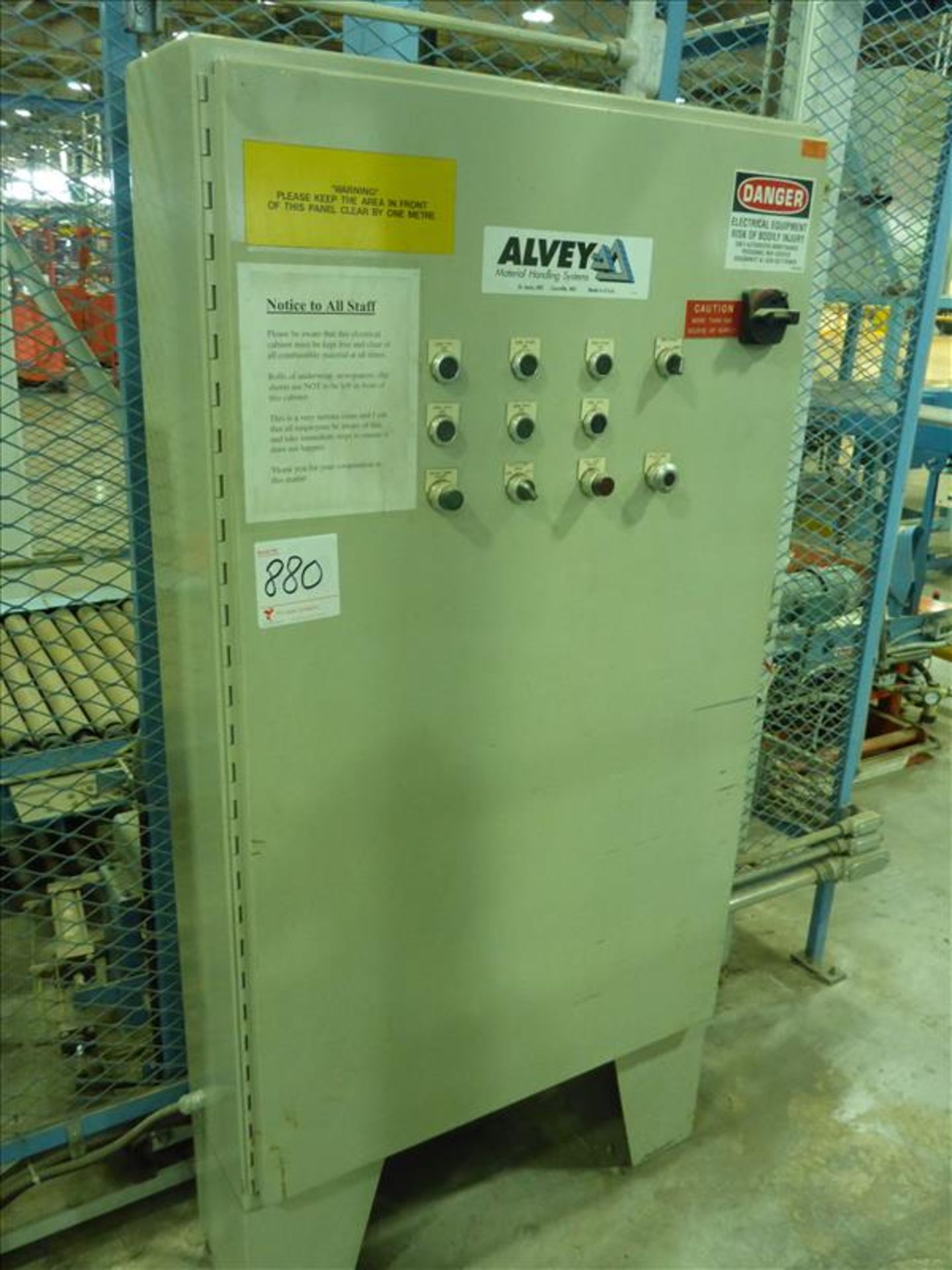 Alvey conveyor control panel