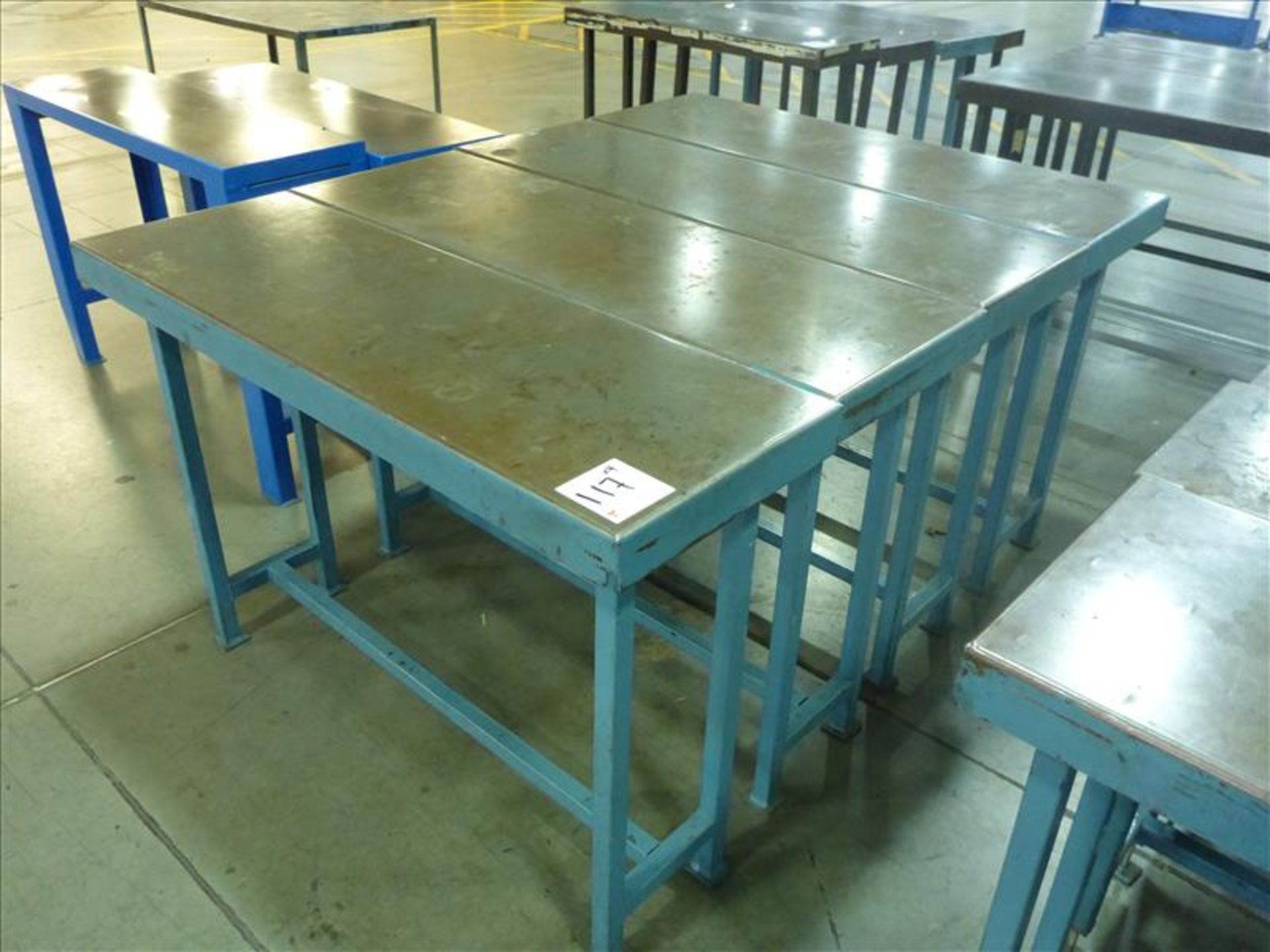 (4) metal tables, 15 in. x 54 in.