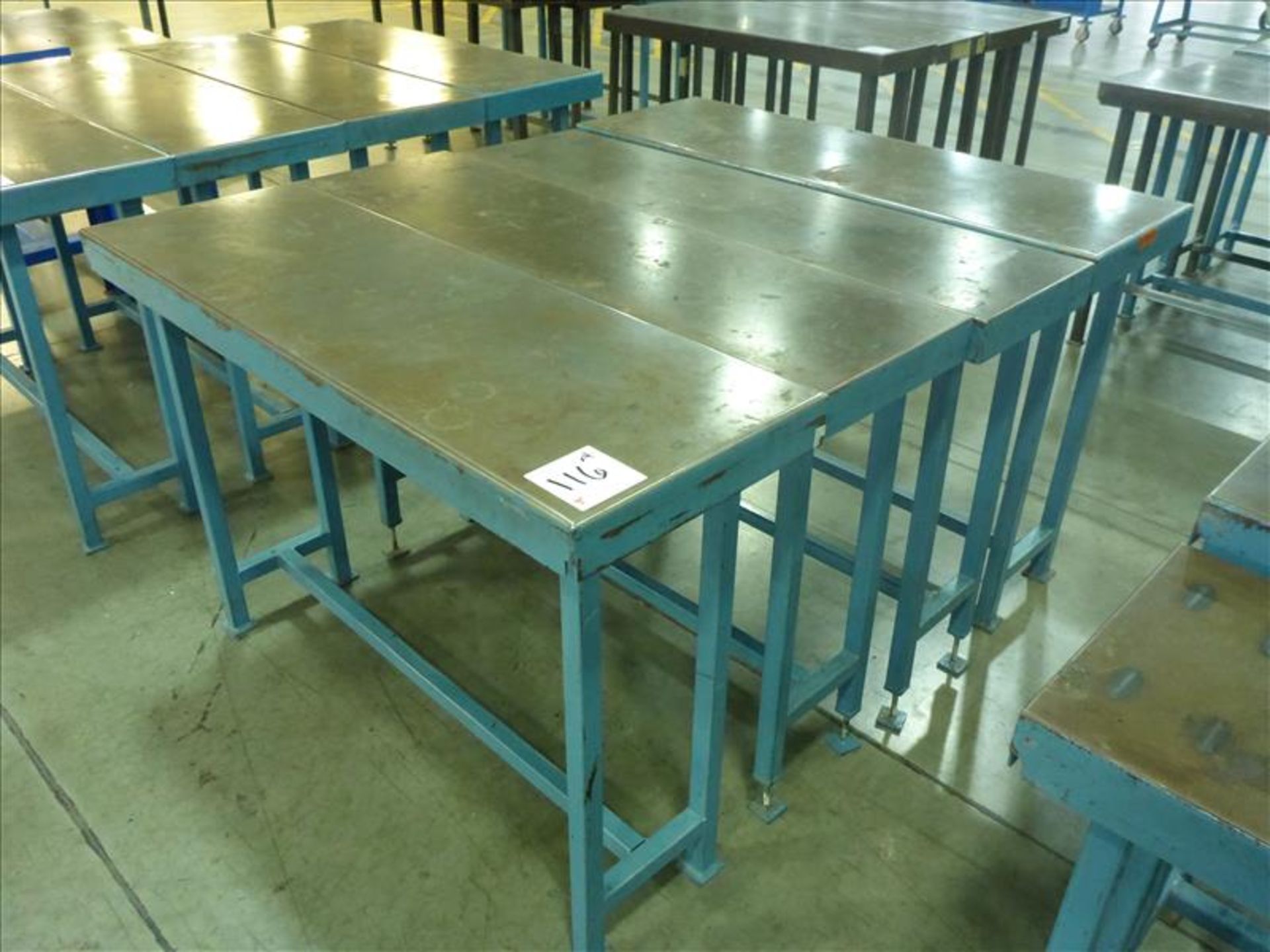 (4) metal tables, 15 in. x 54 in.